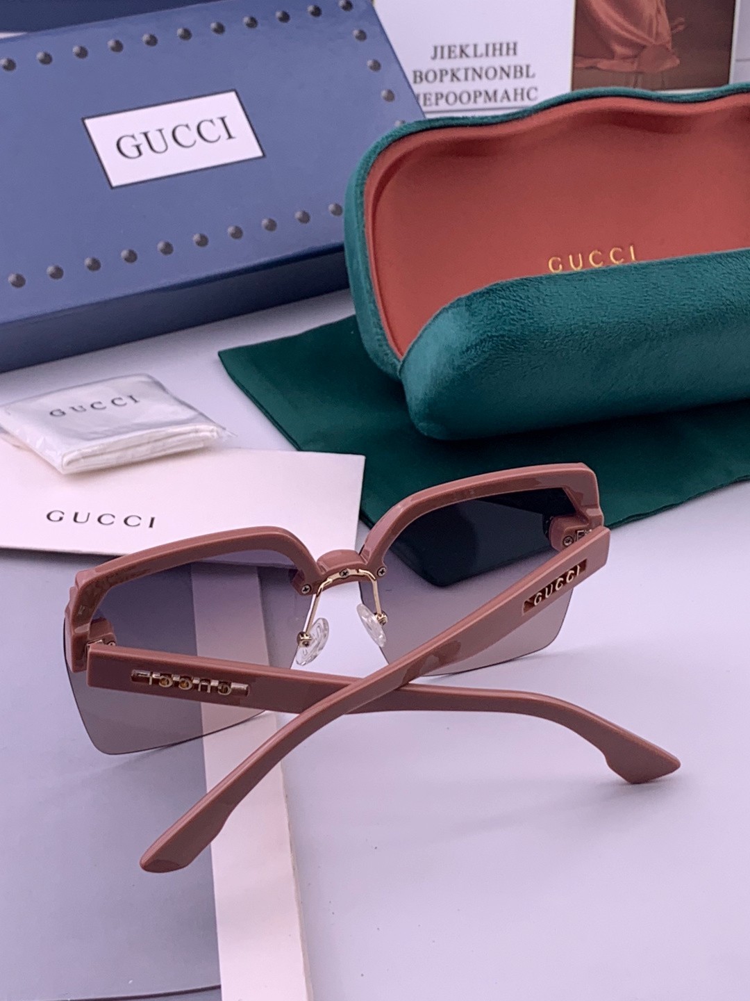 GUCCI GG1923SA Rimless Square Sunglasses 63-17-145