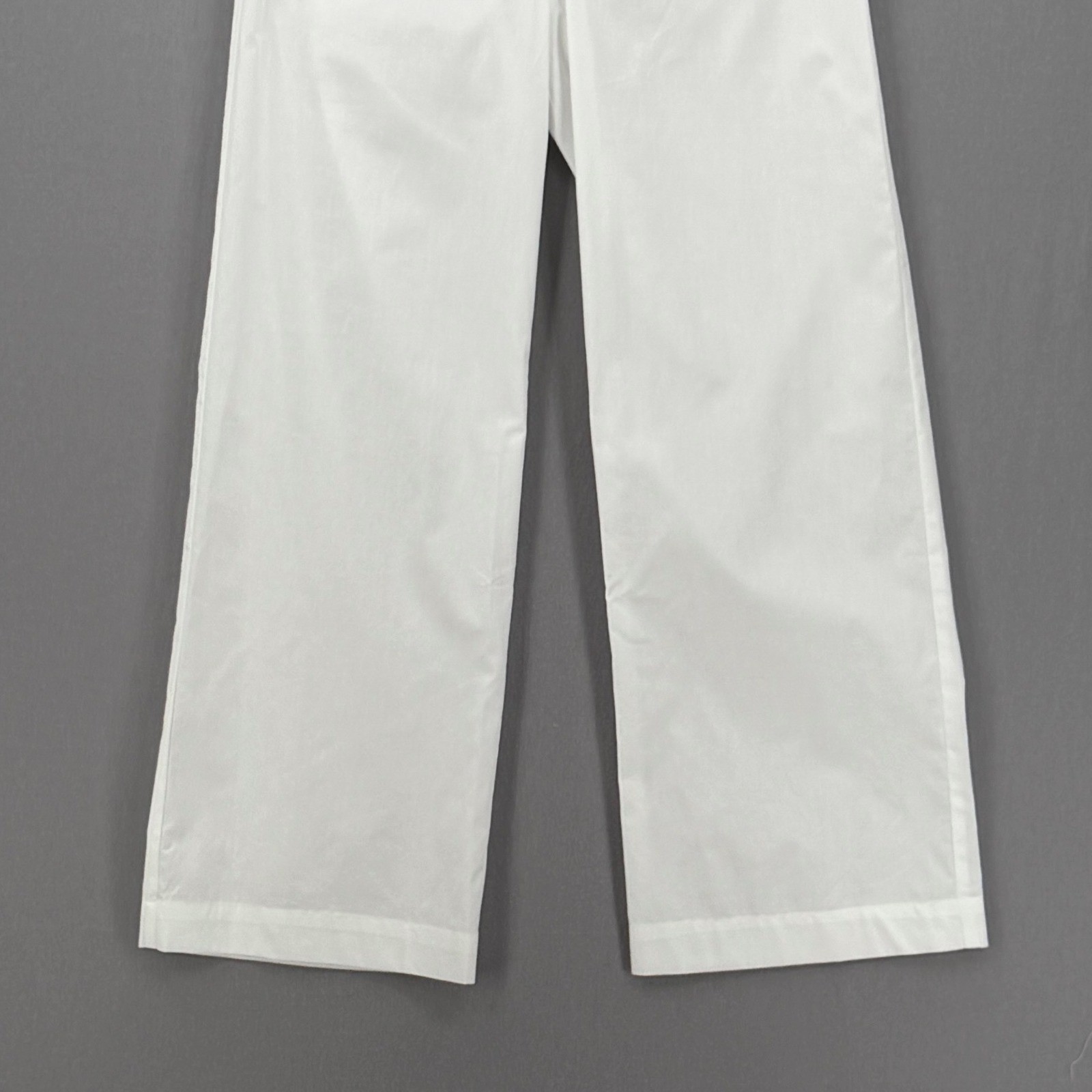 ENZA COSTA Poplin Resort Pant Womens XS White Cotton Wide Leg Drawstring NEW