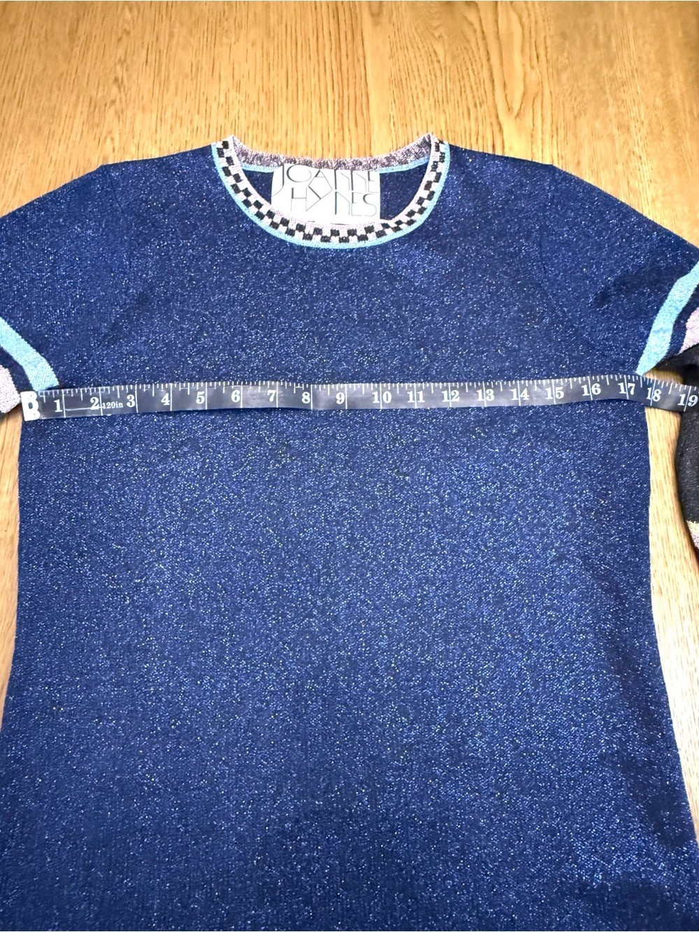 Joanne Hynes Shimmer Knit Colorblock Sweater Top Bell Sleeve Size S
