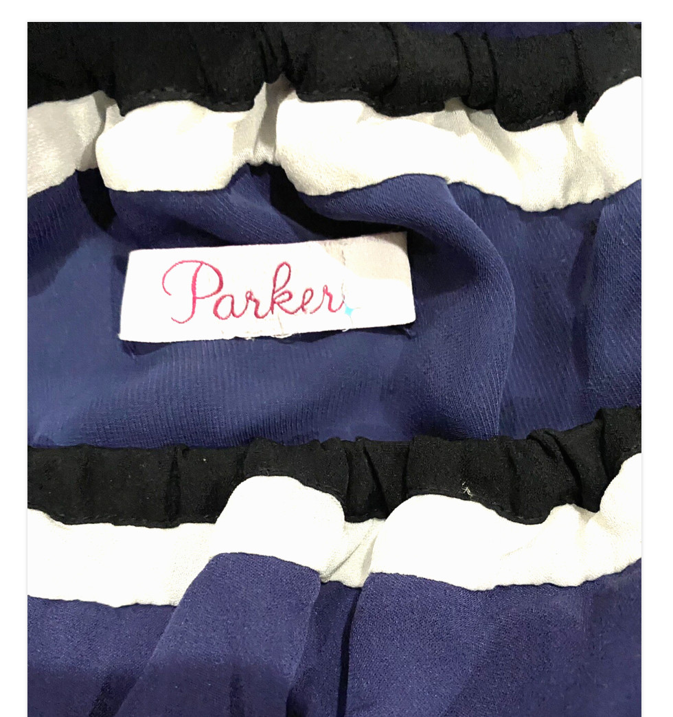 Parker Silk Tunic Top Blue Off Shoulder Ruffle Overlay Spaghetti Strap Shirt