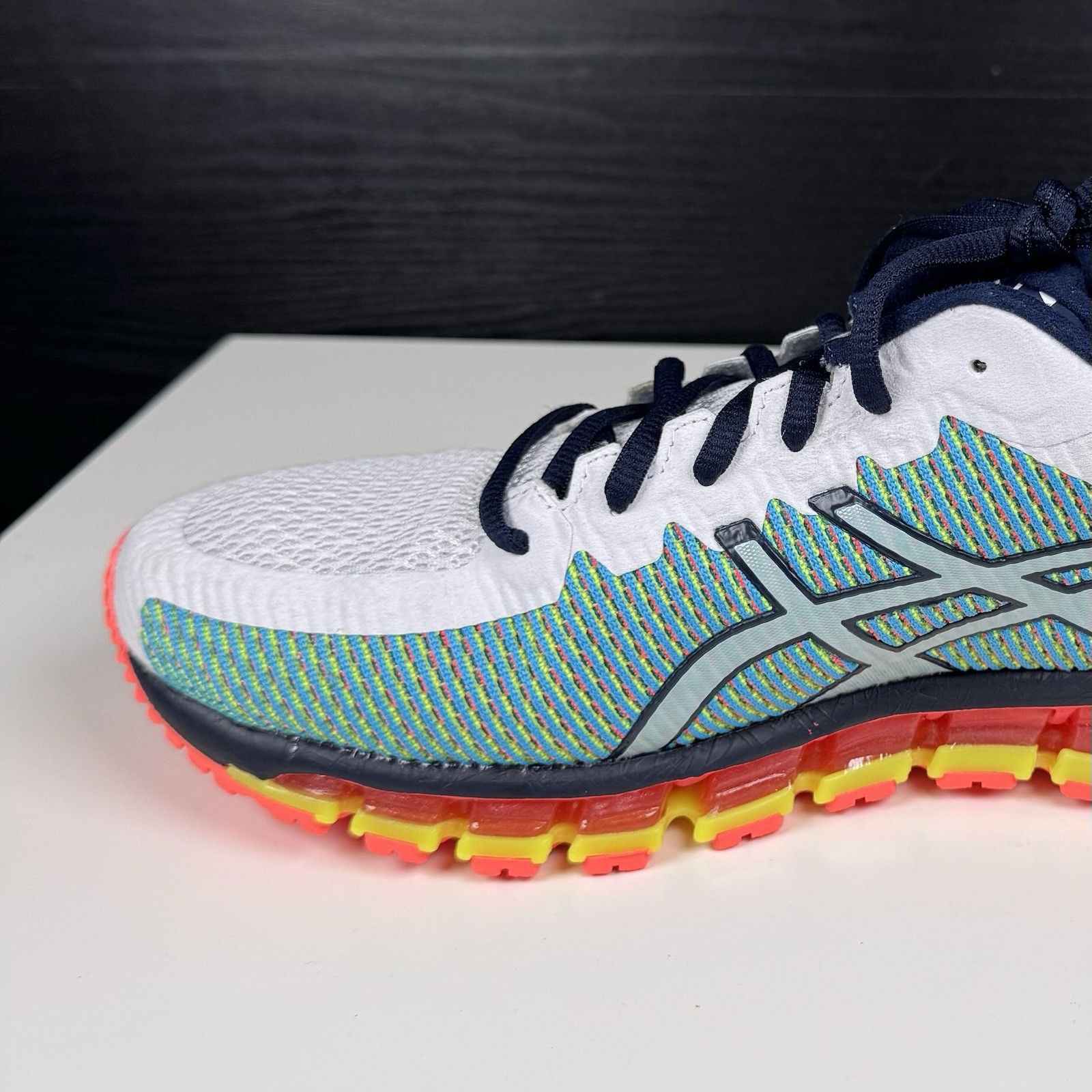 NEW Asics Gel-Quantum 360 White Navy Blue Yellow – T6G1N – Men’s 11 – Read