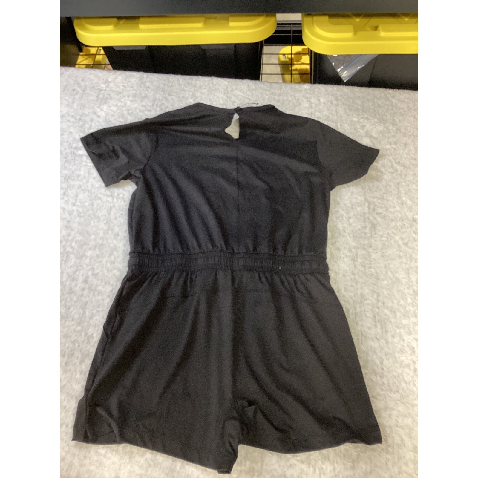 Members Mark Favorite Soft Romper Women Medium Black Short Sleeve Activewear NWT