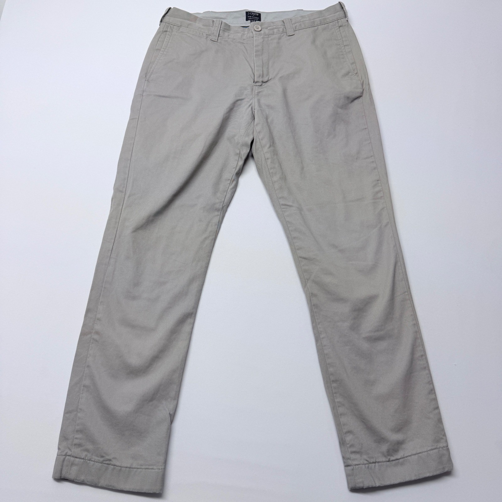 J.Crew The Sutton Slim Straight Chino Pants Mens 32×30 Light Gray Cotton Twill