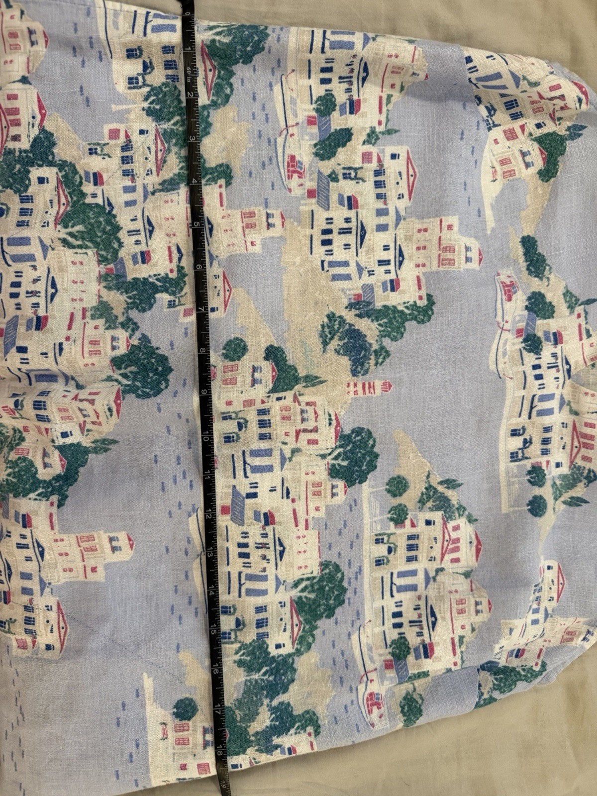 J. Jill Love Linen Blue Mediterranean Print Dress XS Vacation Resortwear