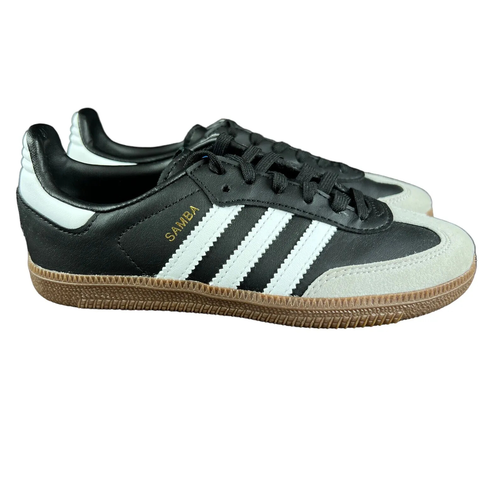Adidas Samba OG C Vegan Black Grey White Shoes GZ8349 Youth Boy’s Sz 11K – 2 Y