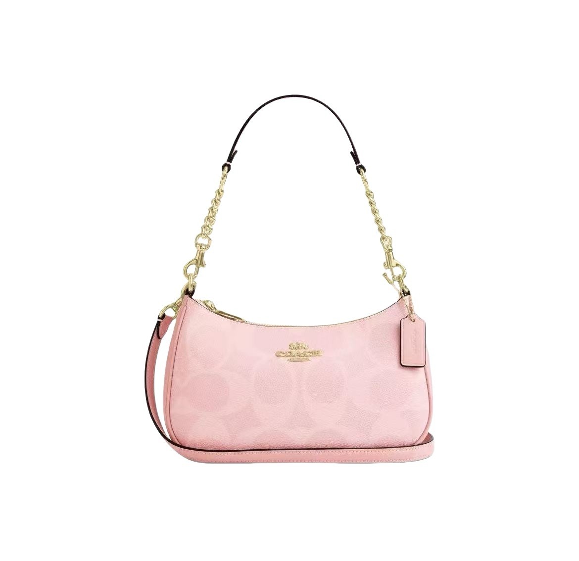 COACH Teri Shoulder Bag In Signature canvas Powder Pink CAL51 NEW Outlet