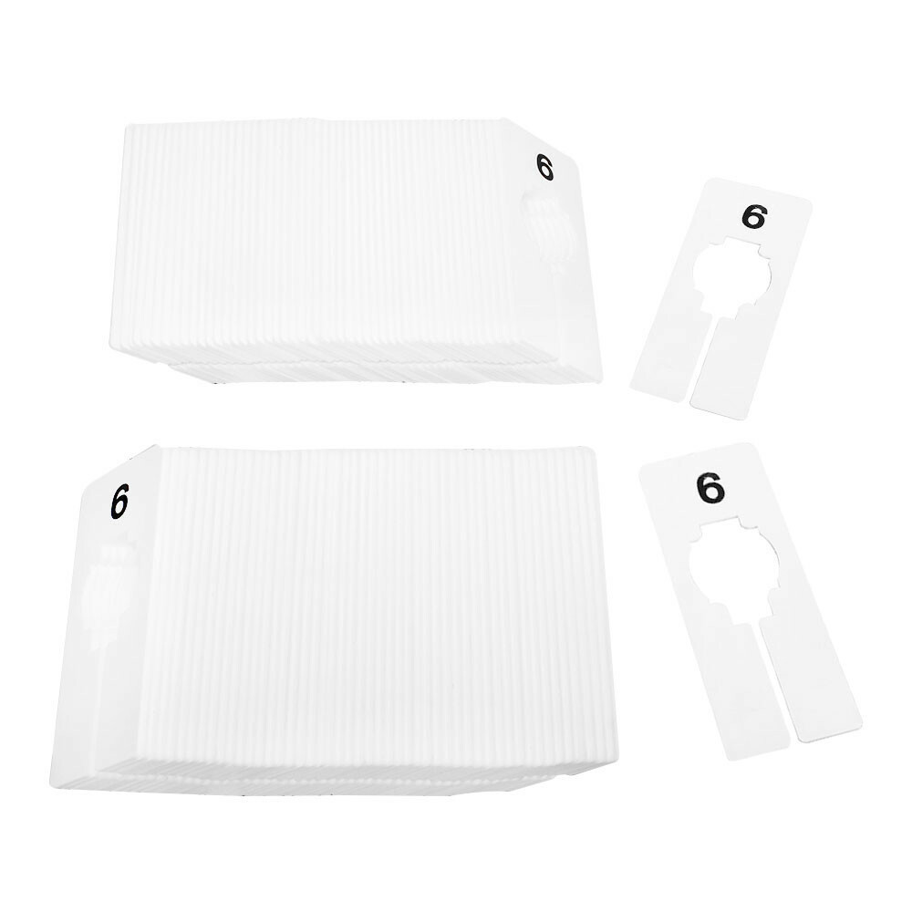 10PC WHITE Rectangular Plastic SIZE 6 Dividers Hangers Retail Clothes Rack 2″x5″