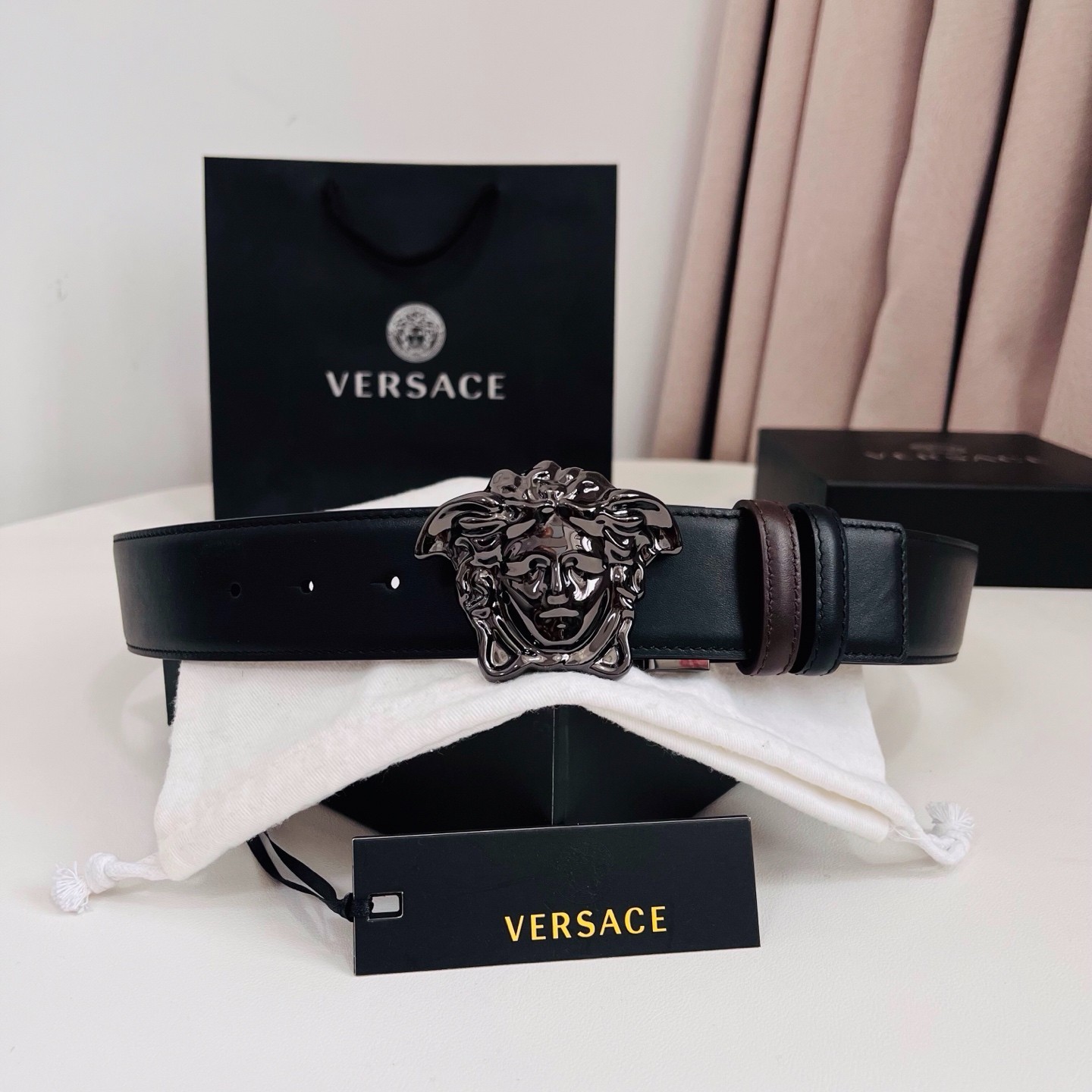 Authentic Versace La Medusa Men’s Leather Belt