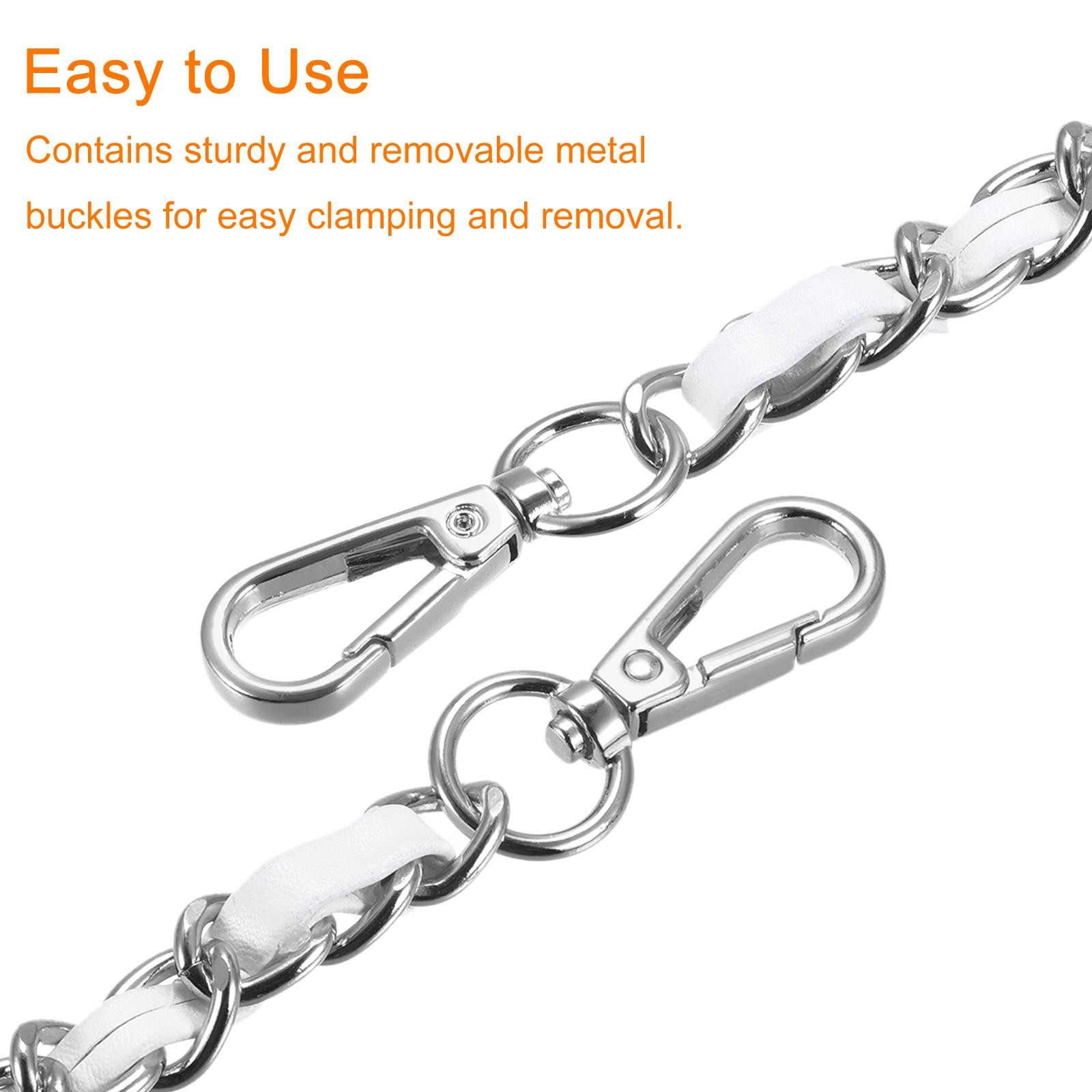 Purse Chain Strap 47″ Purse Strap Shoulder Bag Replacement Strap White Silver