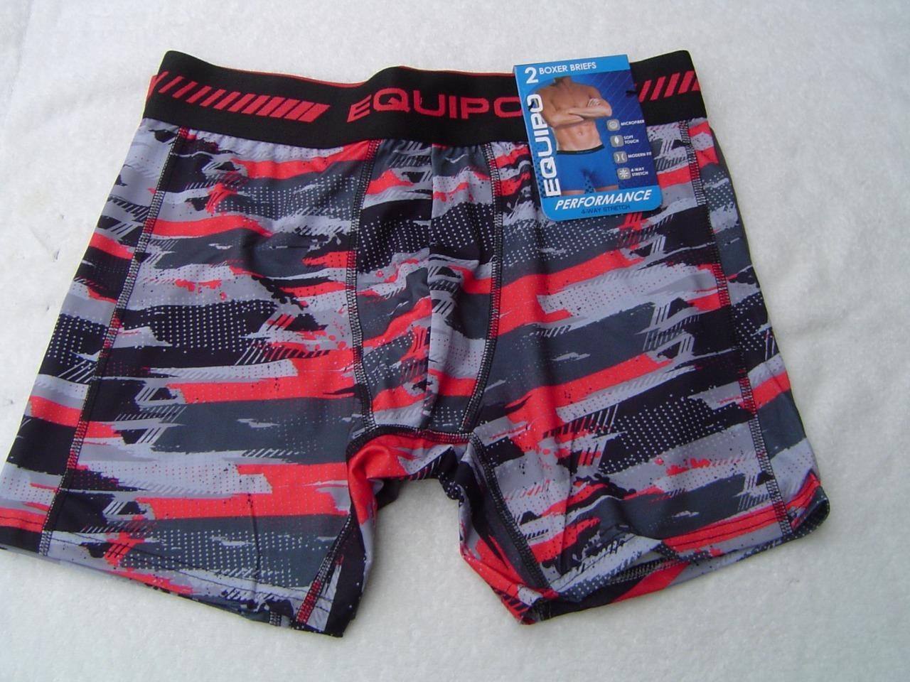 NEW MENS 2 PACK EQUIPO BOXER BRIEFS GRAY/MULTI AND GRAY SIZE MEDIUM 32-34