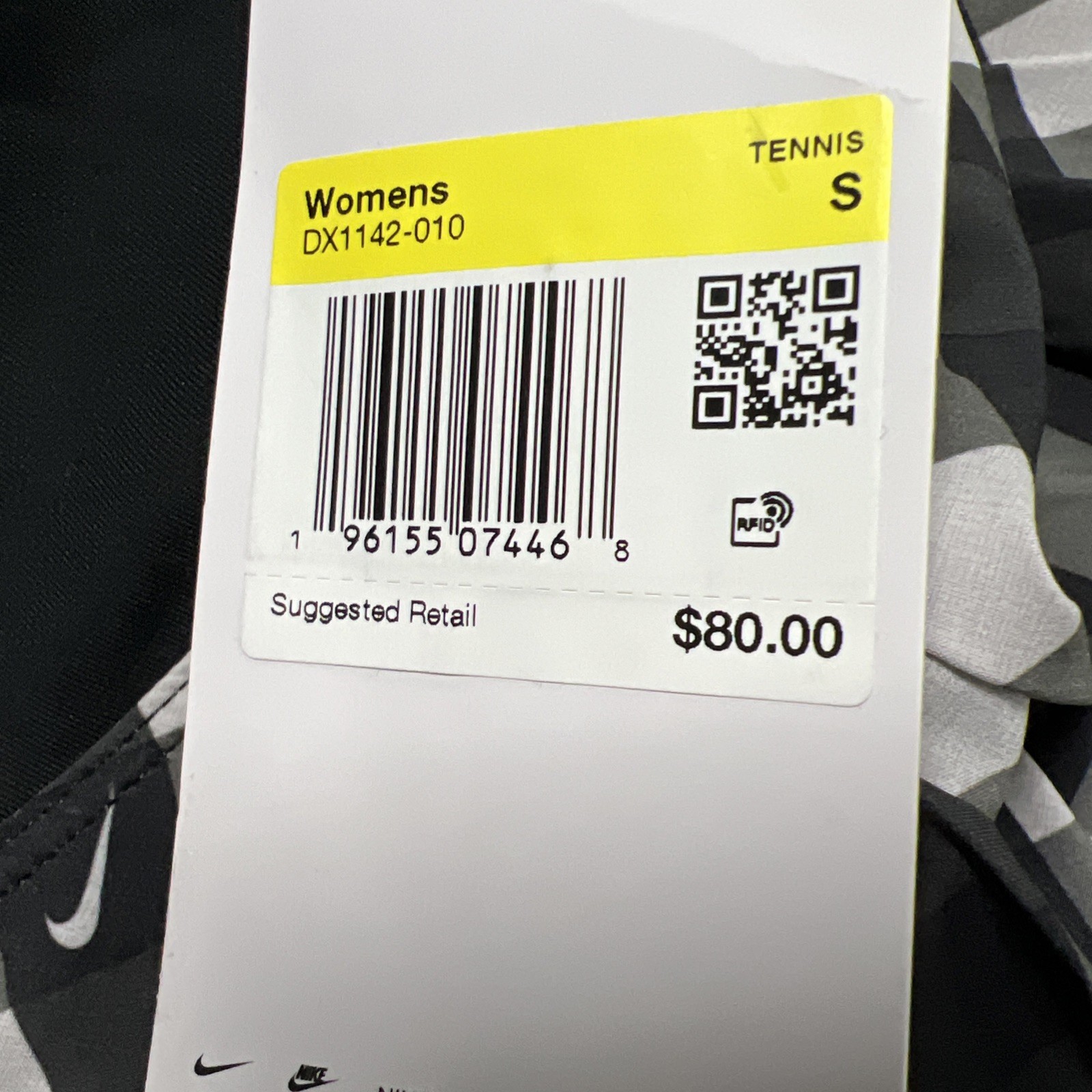 NWT Nike Dri-FIT Check Club Tennis Golf Skort DX1142-613 Black Skirt Women Sz S