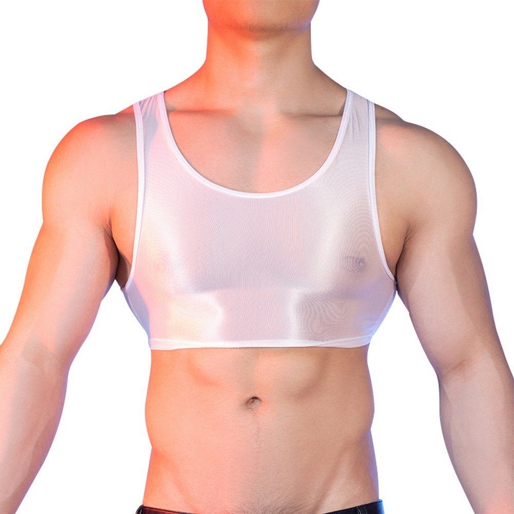 For Fitness For Yoga Glossy Tank Tops Mens Sleeveless Vest Nylon Fabric