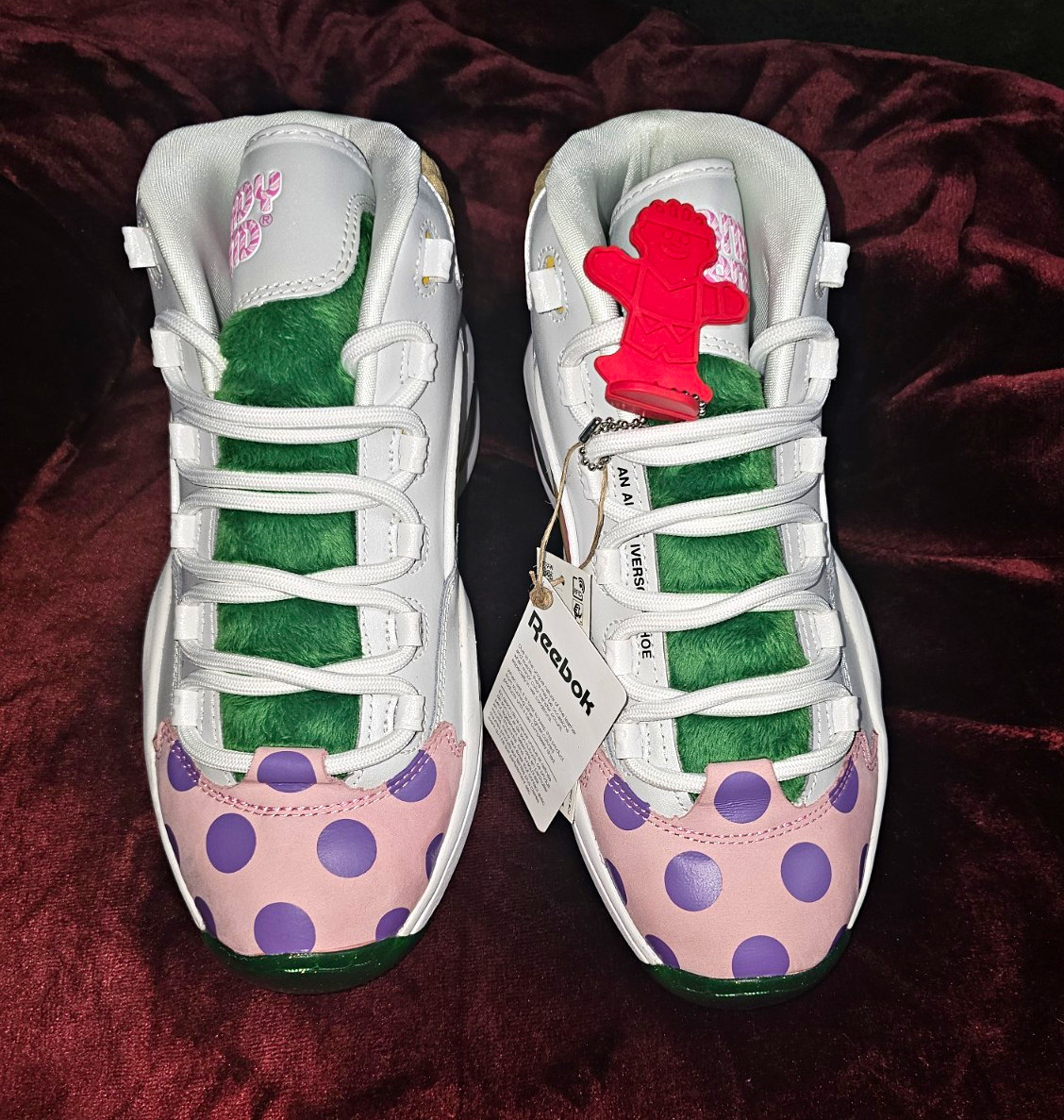 Reebok Question Mid Kool-Aid Man Polka Dot White Green Pink Purple Gold