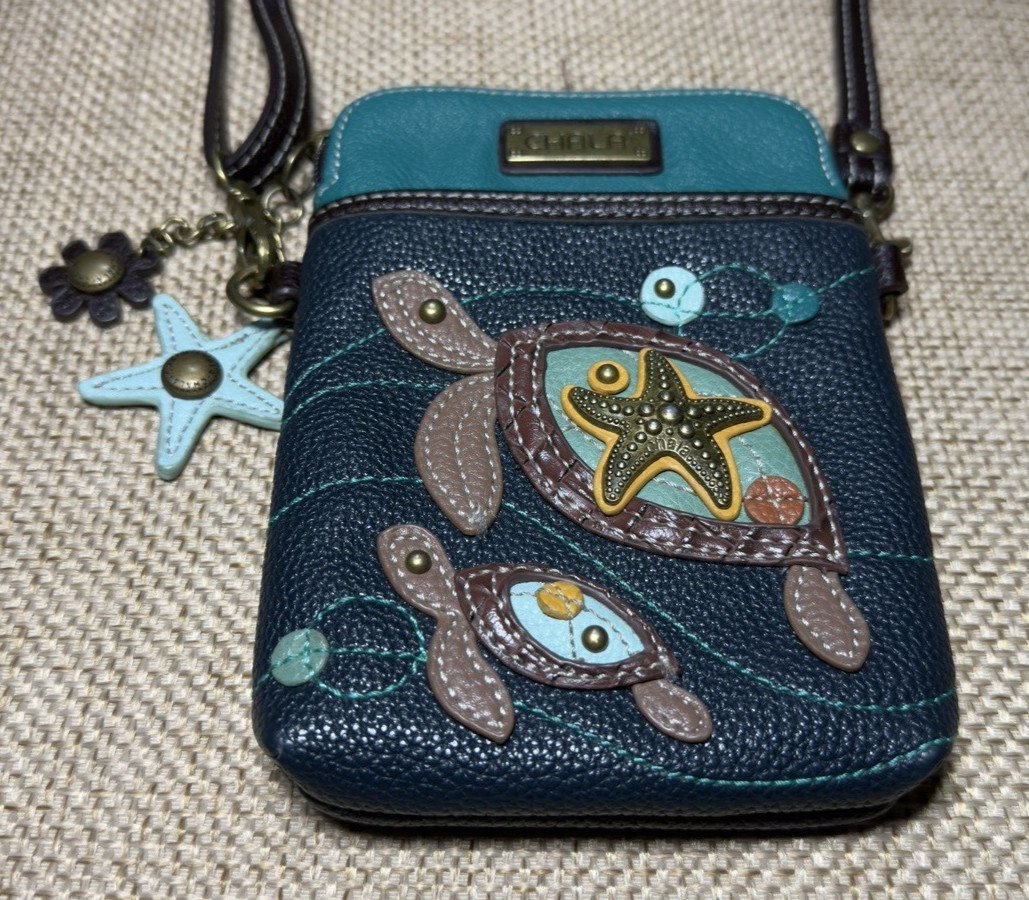 Chala Crossbody Purse Sea Turtle Print Adjustable Strap Starfish Seastar