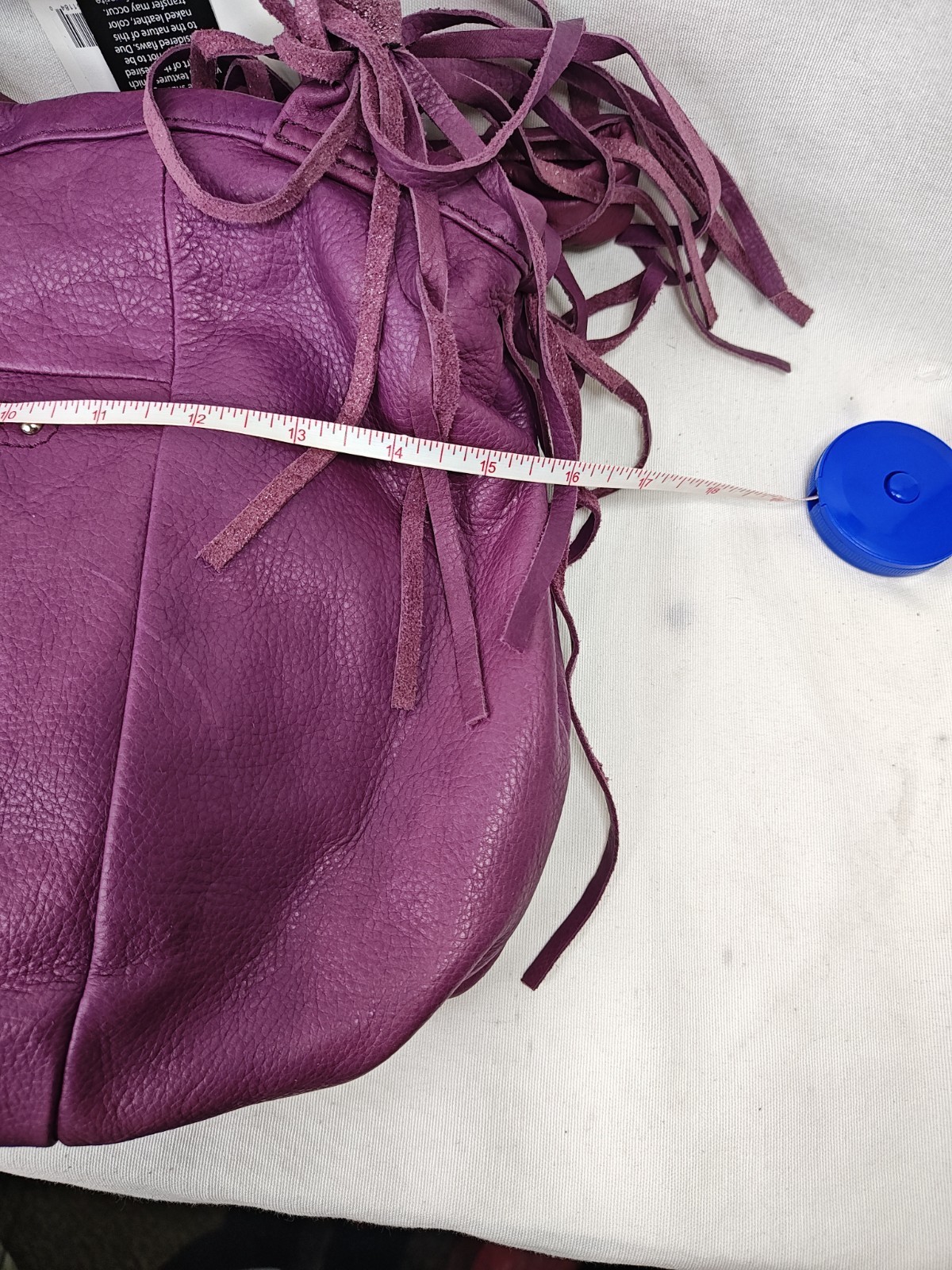 ​B. Makowsky Cabernet Purple Leather Fringe Tote Bag Hobo Purse NWT A212792