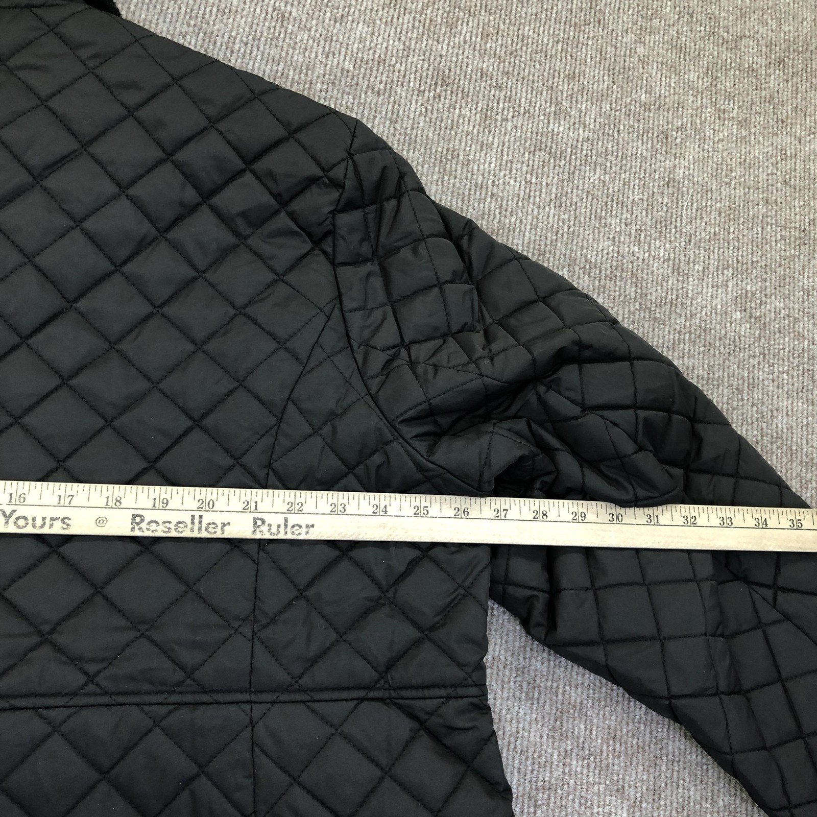 Lauren Ralph Lauren Quilted Jacket Womens 2X Plus Black Faux Fur Snap Lined