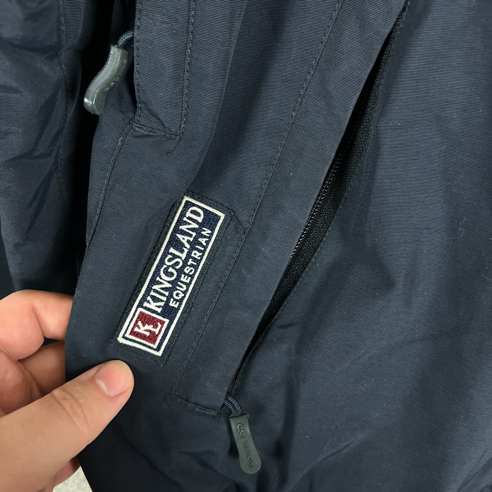 Kingsland Jacket Womens XXS Navy Bomber Thermolite Zip Off Sleeves Equestrian