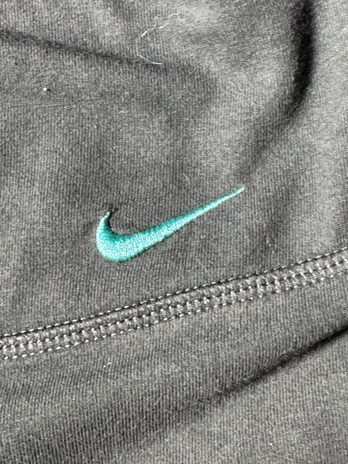 Pre Owned Excellent Nike Dri Fit Capri Leggings Embroidered Black Turquoise Sz M