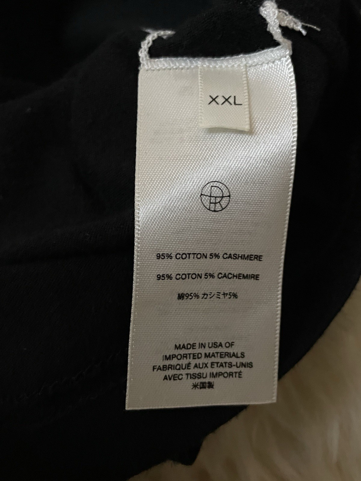 Authentic The Row Cotton Cashmere men’s black t shirt
