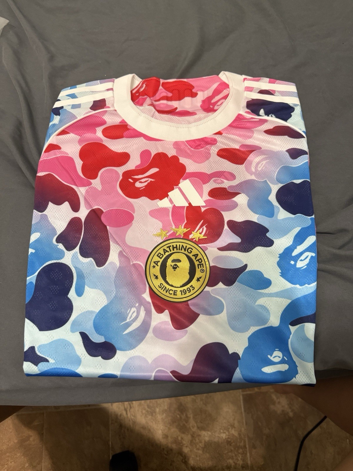 BAPE x Adidas Football Jersey- Blue/Pink