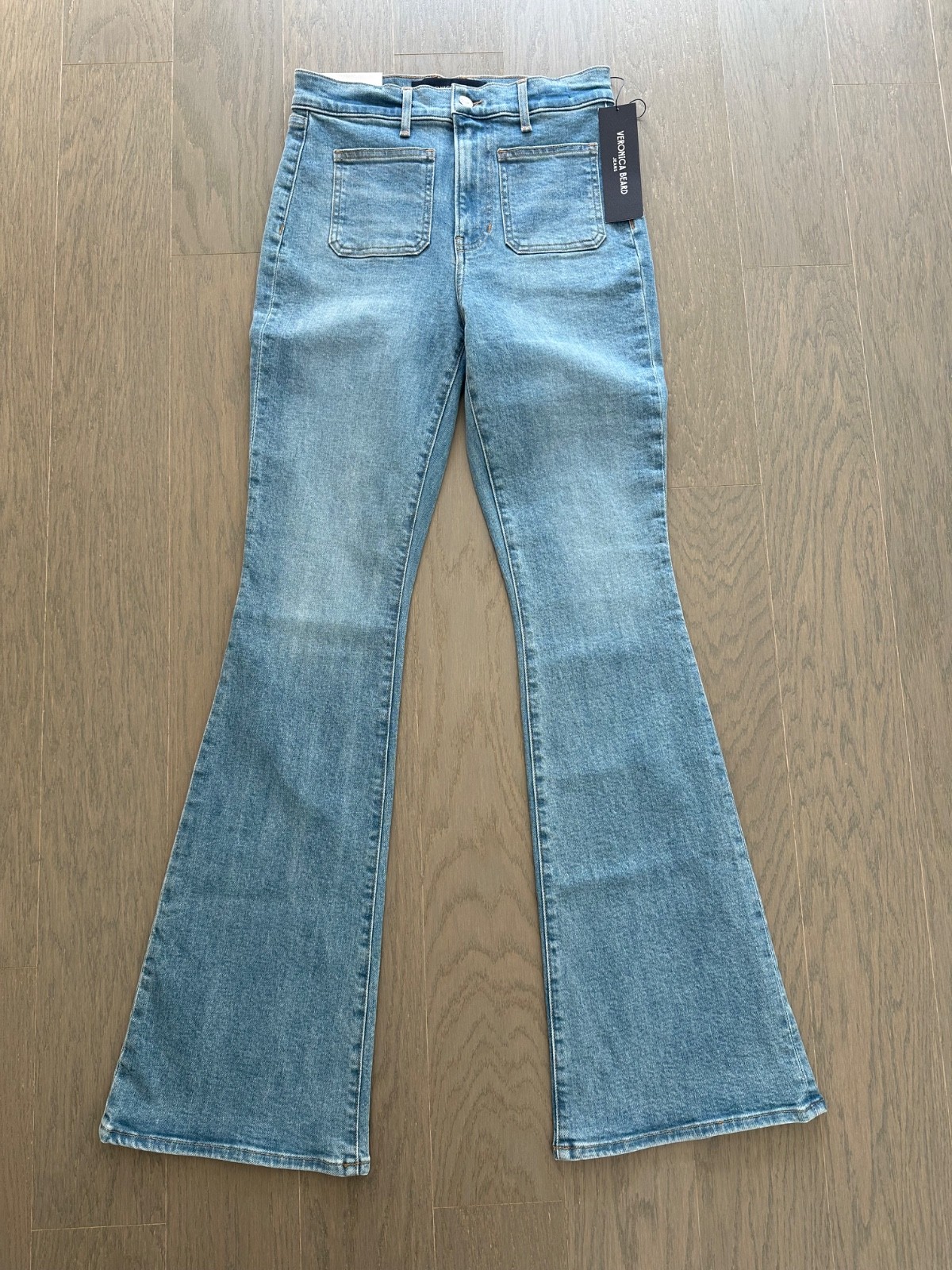 Veronica Beard BEVERLY Patch Pocket Skinny Flare Jeans Silverwood – With tags 27