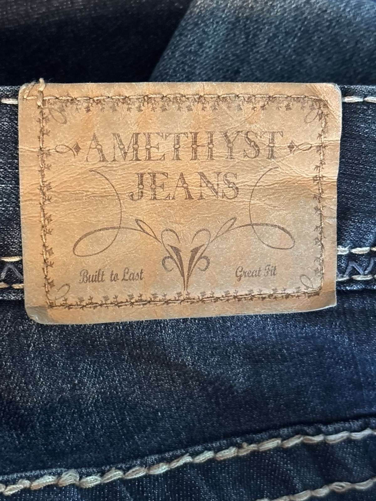 Amethyst Plus Size 18 Jeans Dark Wash Thick Stitch Bootcut Flare Stretch Curvy