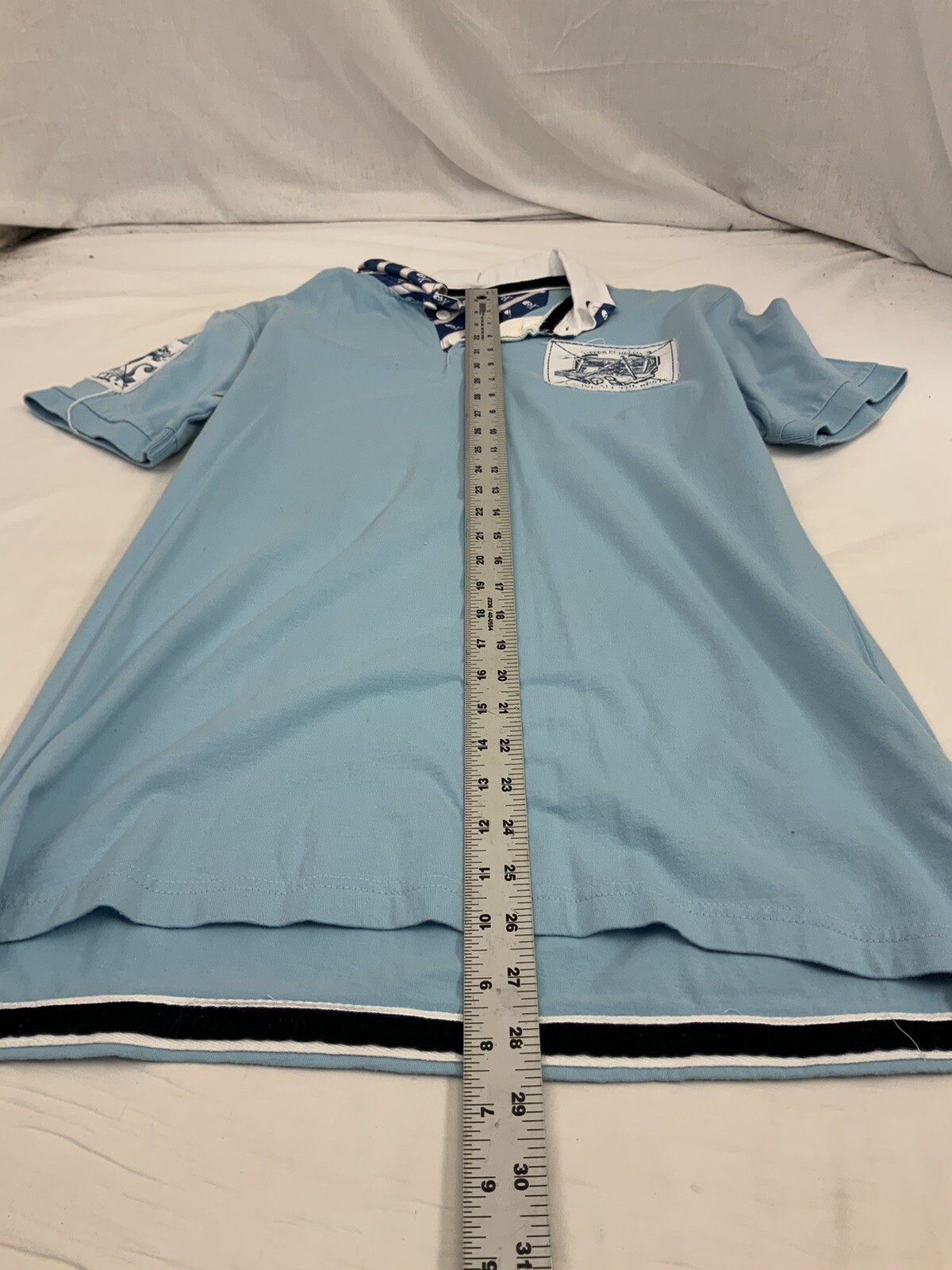 Carpe Shirt M Blue Polo Short Sleeve 100% Cotton NWT YGI W1-184