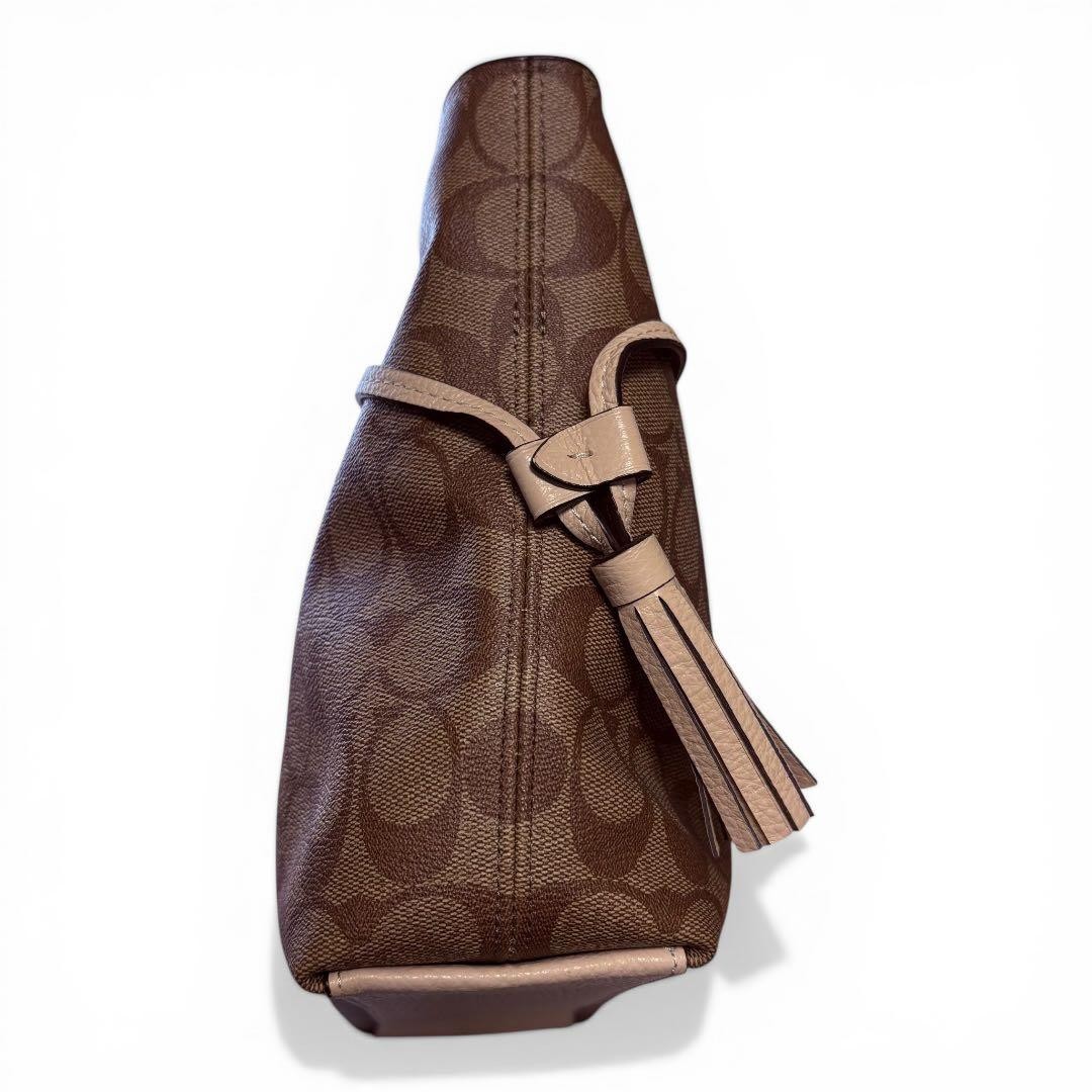 Coach Andy Tote Signature Canvas Leather Used Genuine Bag