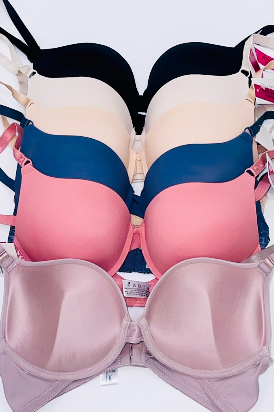 6 pk EXTREME DOUBLE PUSH UP Add 2 Cup Sizes Push Up Bra Padded FREE RETURNS 7201