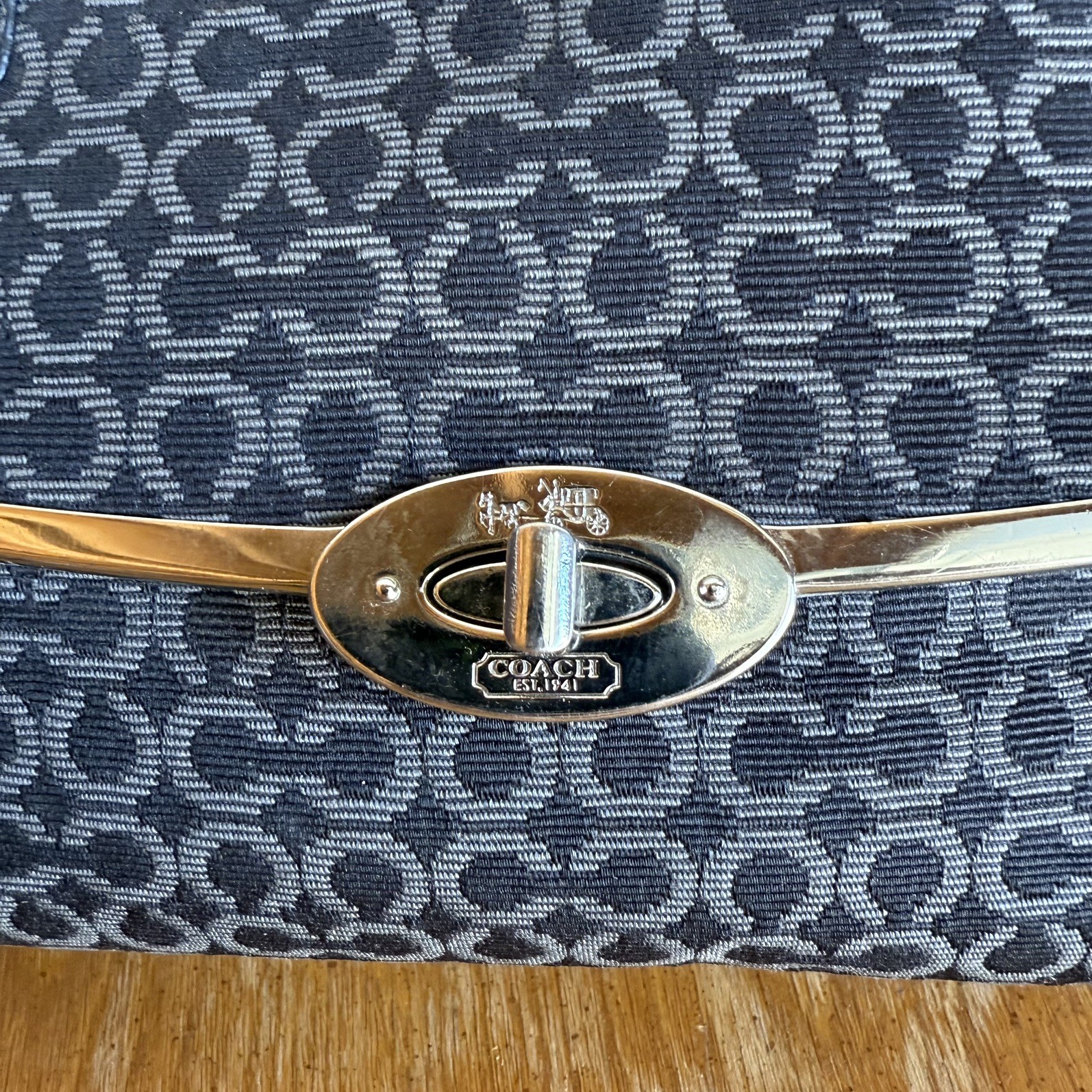 COACH Purse Madison Madeline Satchel/ Black and Grey 25215