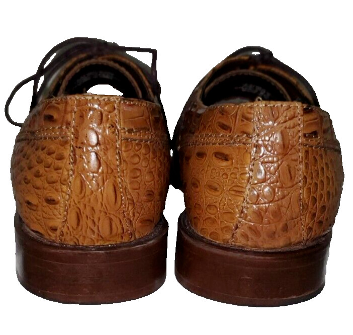 STACY ADAMS ASHER SQUARE TOE DRESS SHOE ALLIGATOR PRINT MEN SIZE 9.5 #24290