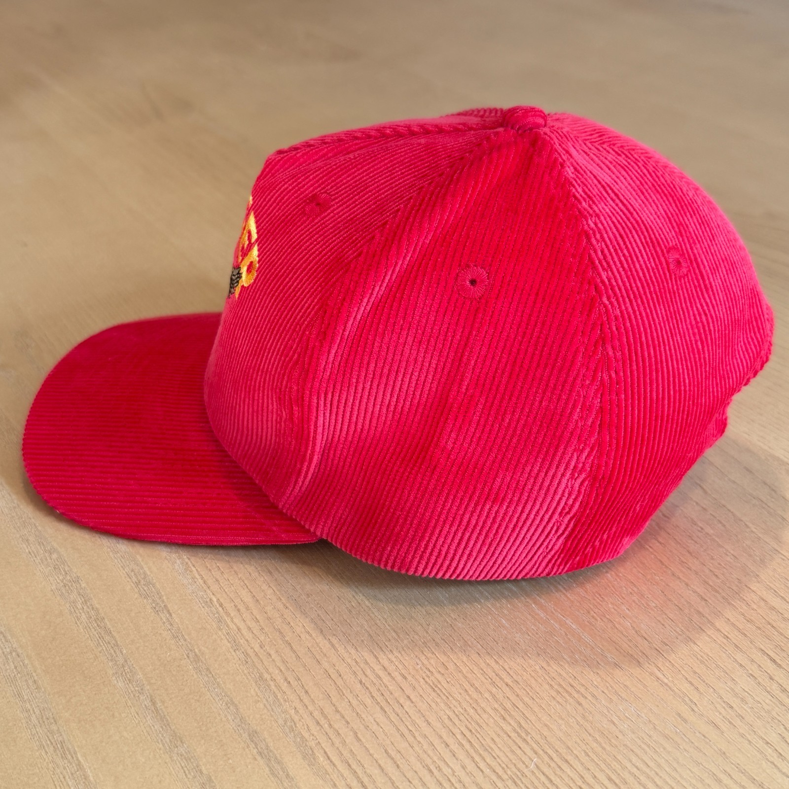Seager Bradley Corduroy Hat Cap Red Eagle Embroidered Outdoor Snap Back NWOT