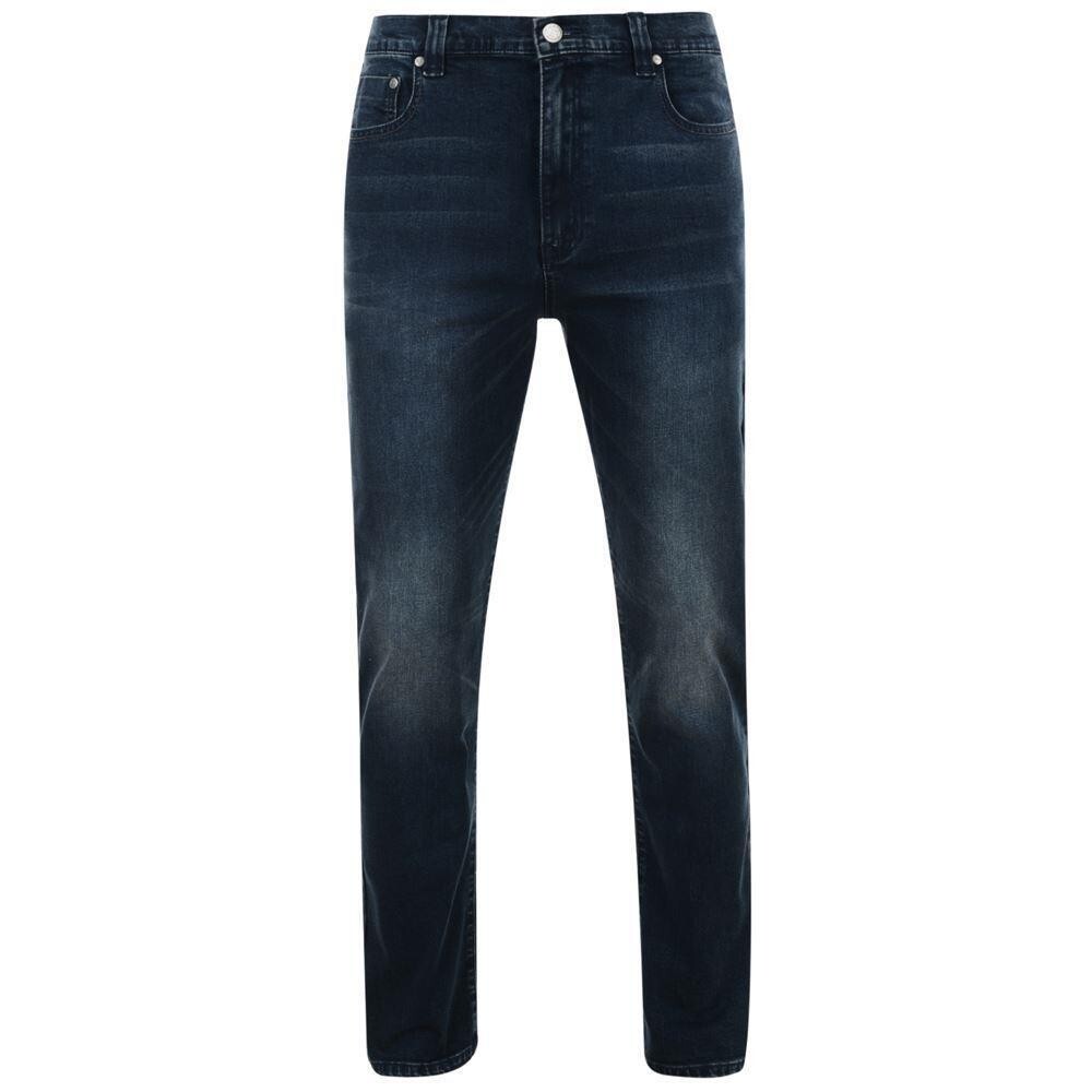 KAM Men’s Extra Tall Stretch Dark Wash Jeans (Aron) in Waist 32 to 48 Inches,L38