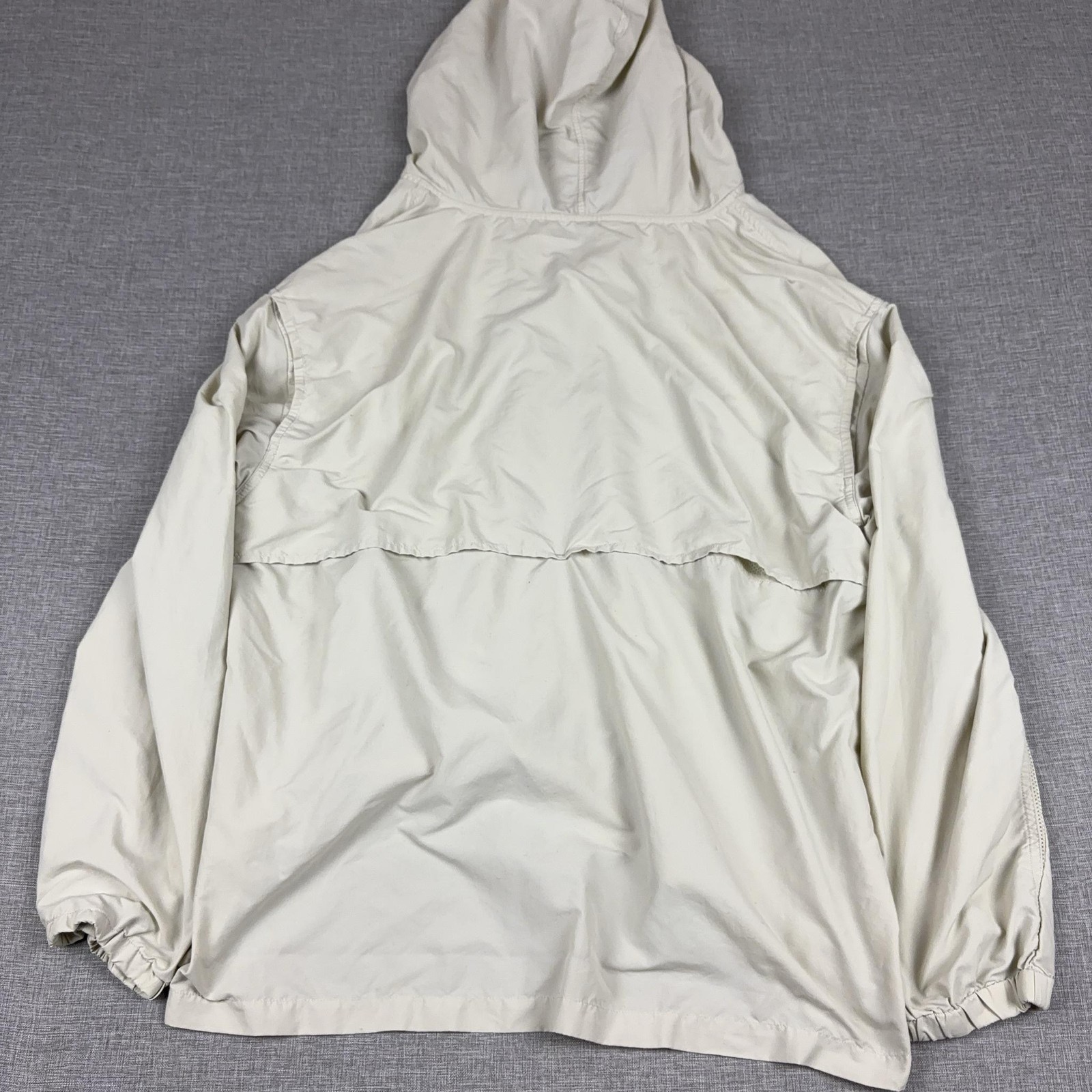 Coolibar Jacket Mens XL Beige Hooded Pullover Windbreaker UPF 50+ Mesh Sun