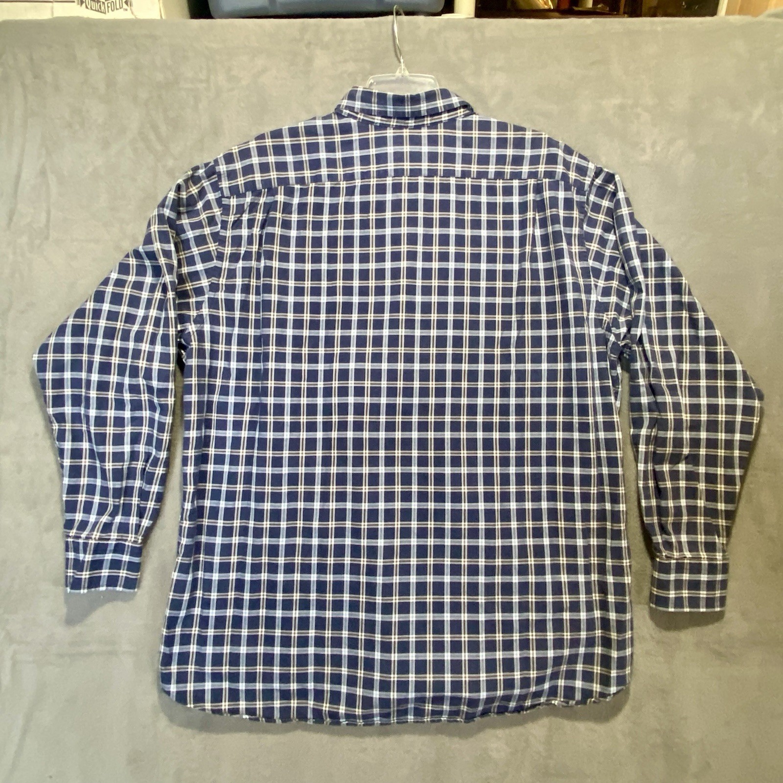 Men’s XL Cremieux Blue Plaid Long Sleeve Button Down Shirt