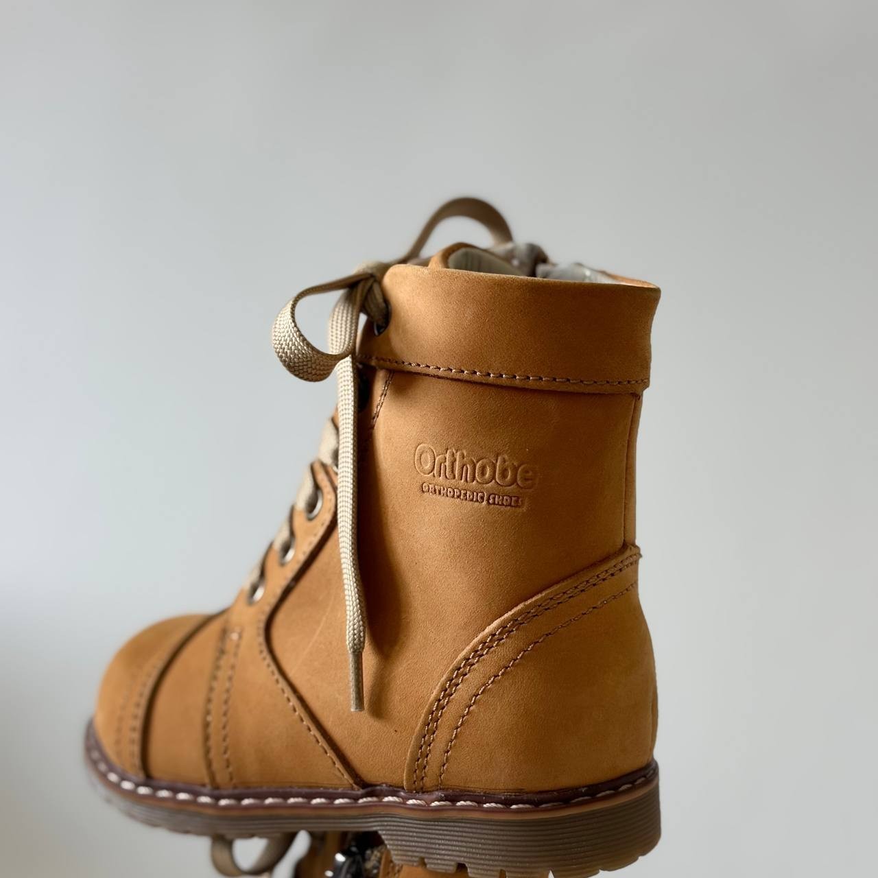 Kids Camel Yellow Nubuck Leather Boots–Size EU 23 (US 6.5 / UK 6 / AU 6.5, 15 sm