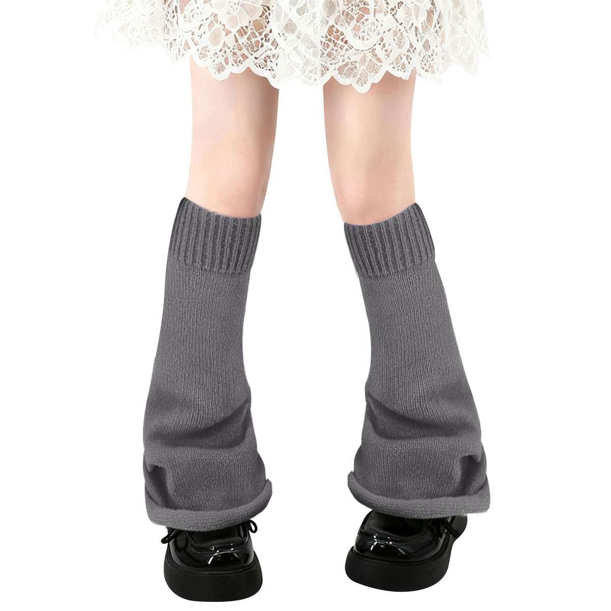 Warm Knit Crochet Leg Warmers High Knee Winter Boot Socks Foot Covers US