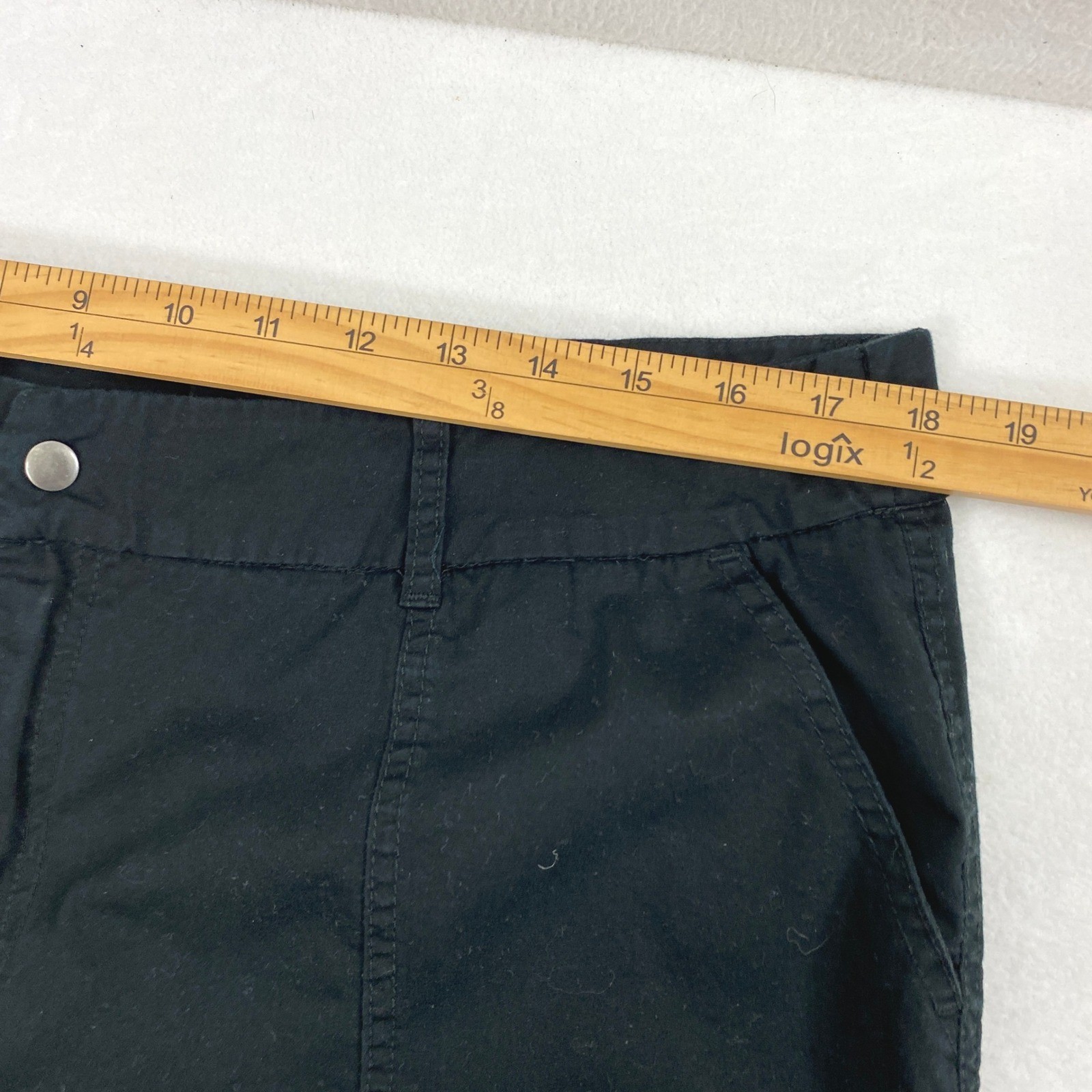 EST. 1946 Cargo Capri Pants Womens 18W Black Classic Utility Cropped Stretch
