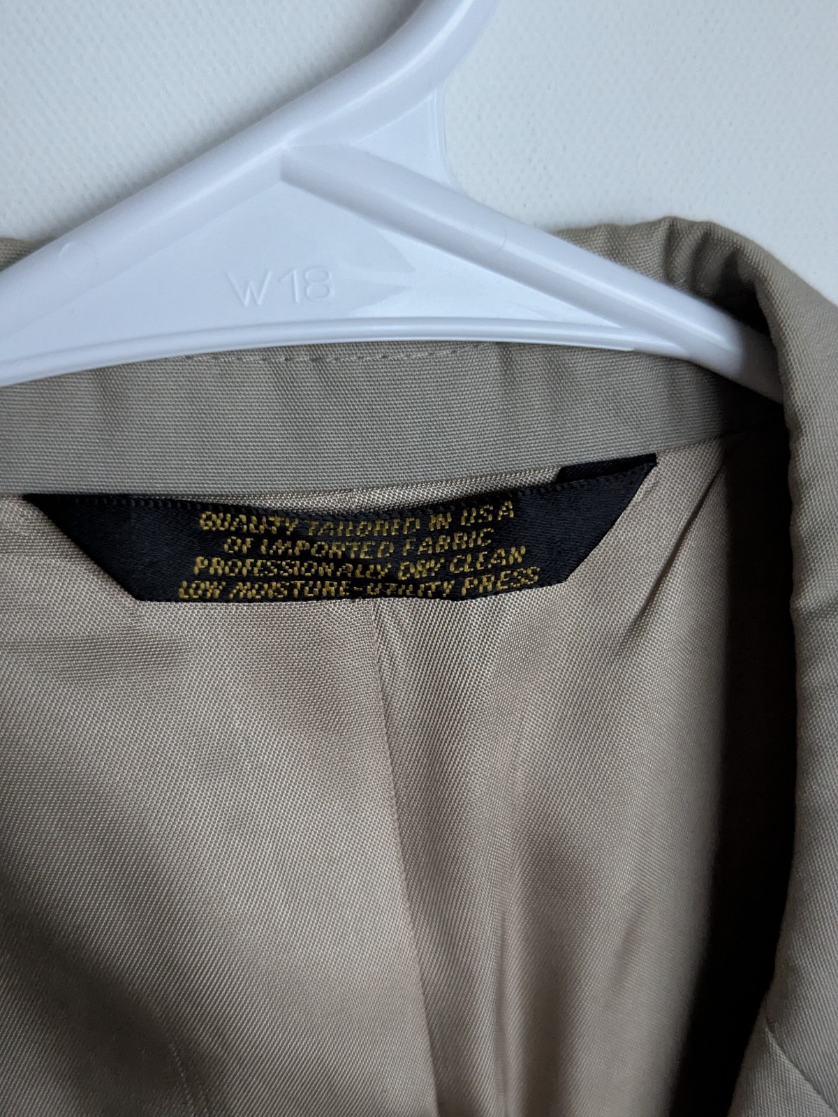 HASPEL Vtg Solid Beige Khaki BLAZER SUIT COAT JACKET Men’s 40R
