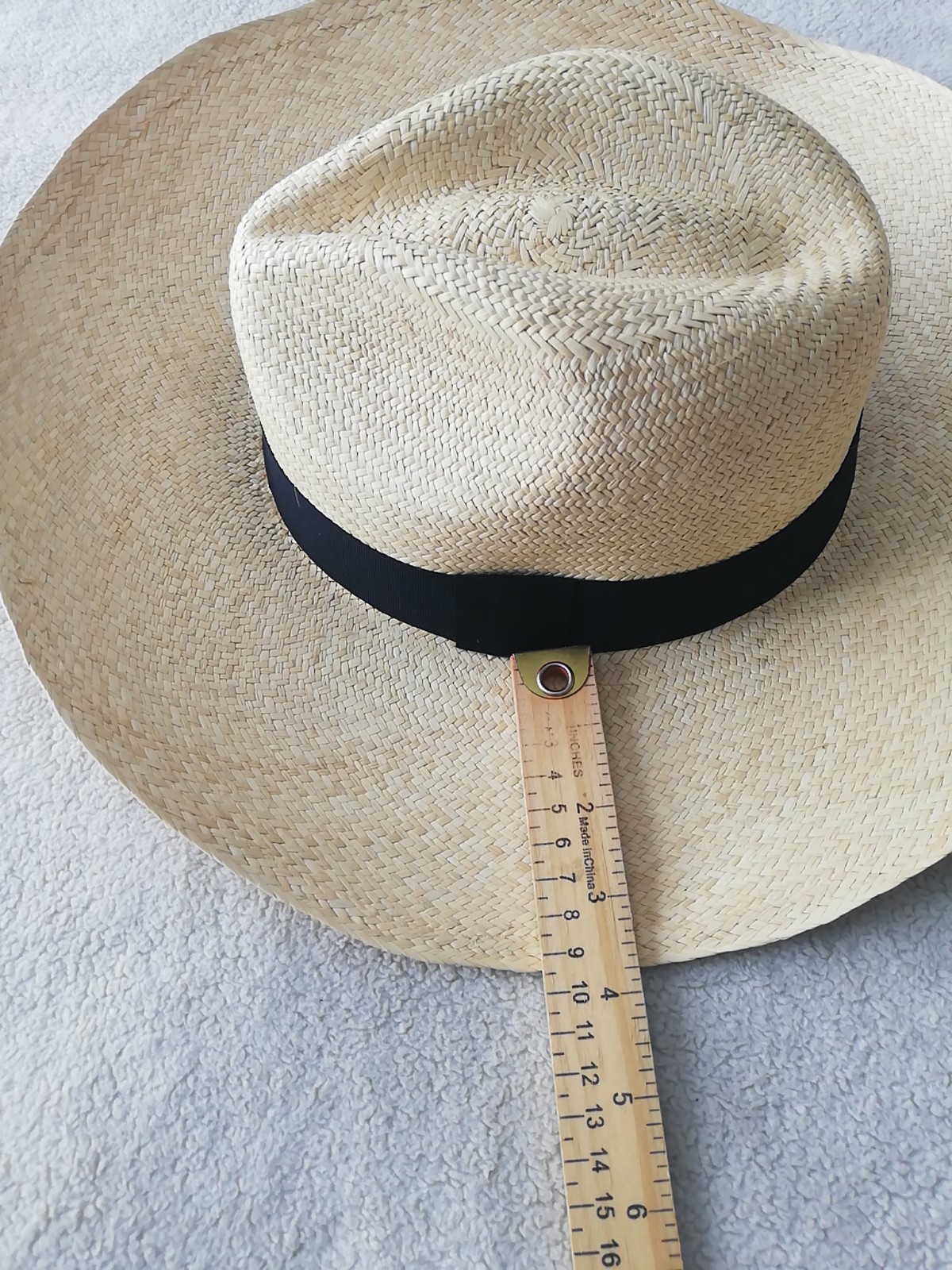 GENUINE ECUADOR HAT “PANAMA HAT” 100% TOQUILLA STRAW LARGE 60Cm CLASSIC BEIGE