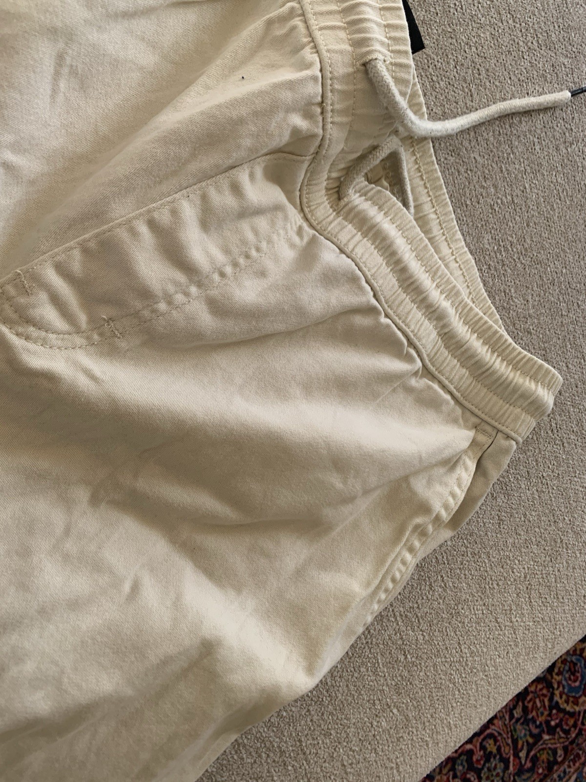 Wesc Khaki Cargo jogger 30w Well Made Thicker Fabric cream, color, extra large