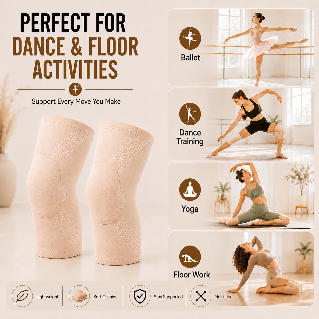 Colefoy Ballet Toe Pads Dance Knee Pads M