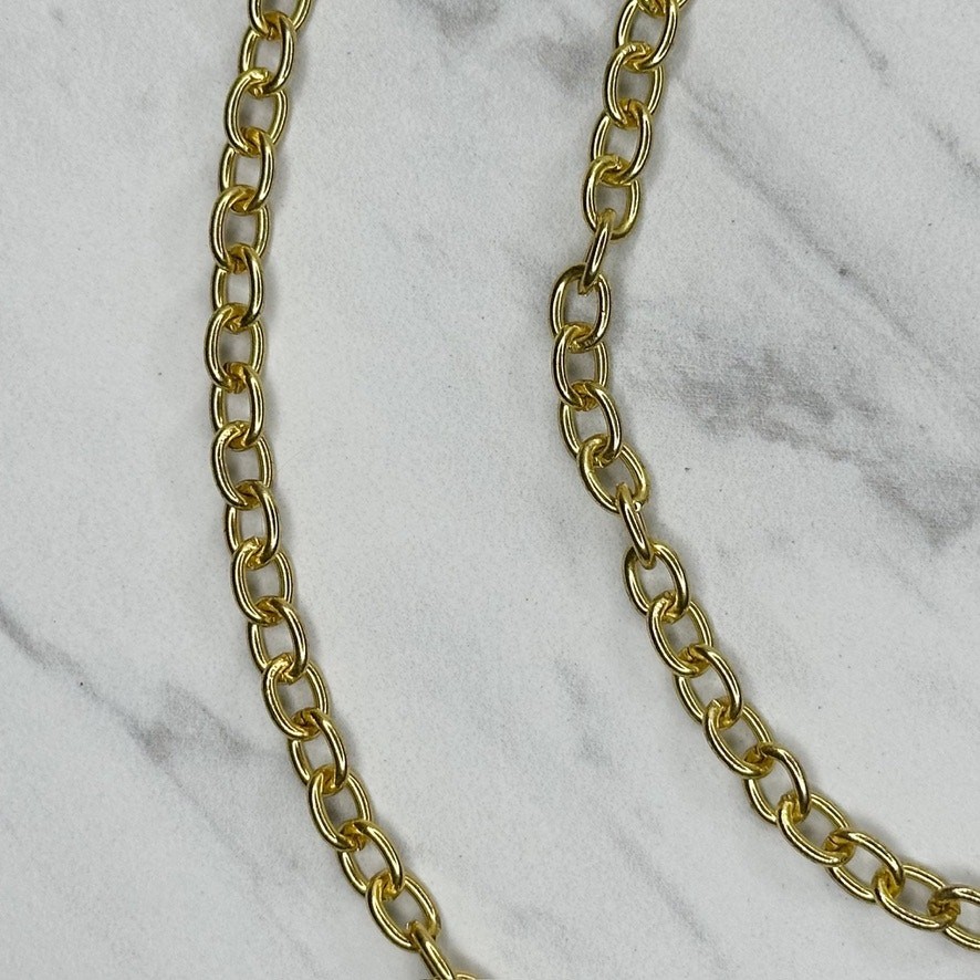 Crossbody Gold Tone Chain Link Purse Replacement Strap – 50″ Long
