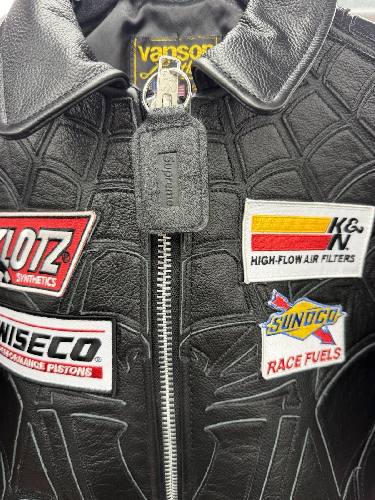 Supreme X Vanson Leathers Spider-Man Jacket Black Small