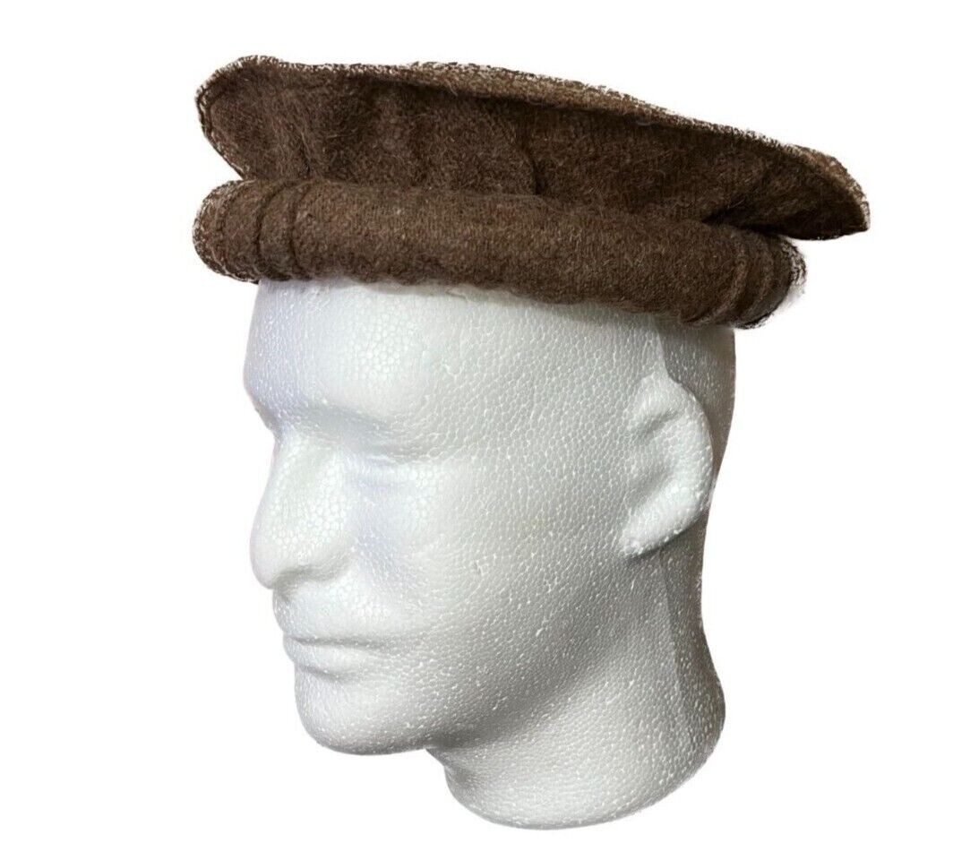 Afghan Pakistan Chitrali Pashtun Tribal Pakol Cap Tupi Kufi Topi Hat Dark Brown