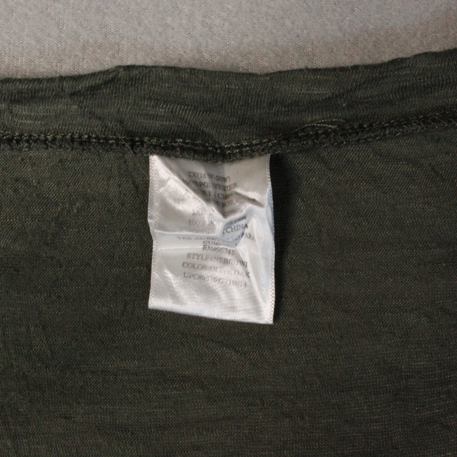 Olive Green Rose Graphic V-Neck Banded Hem Short Sleeve Top Plus Size 2X