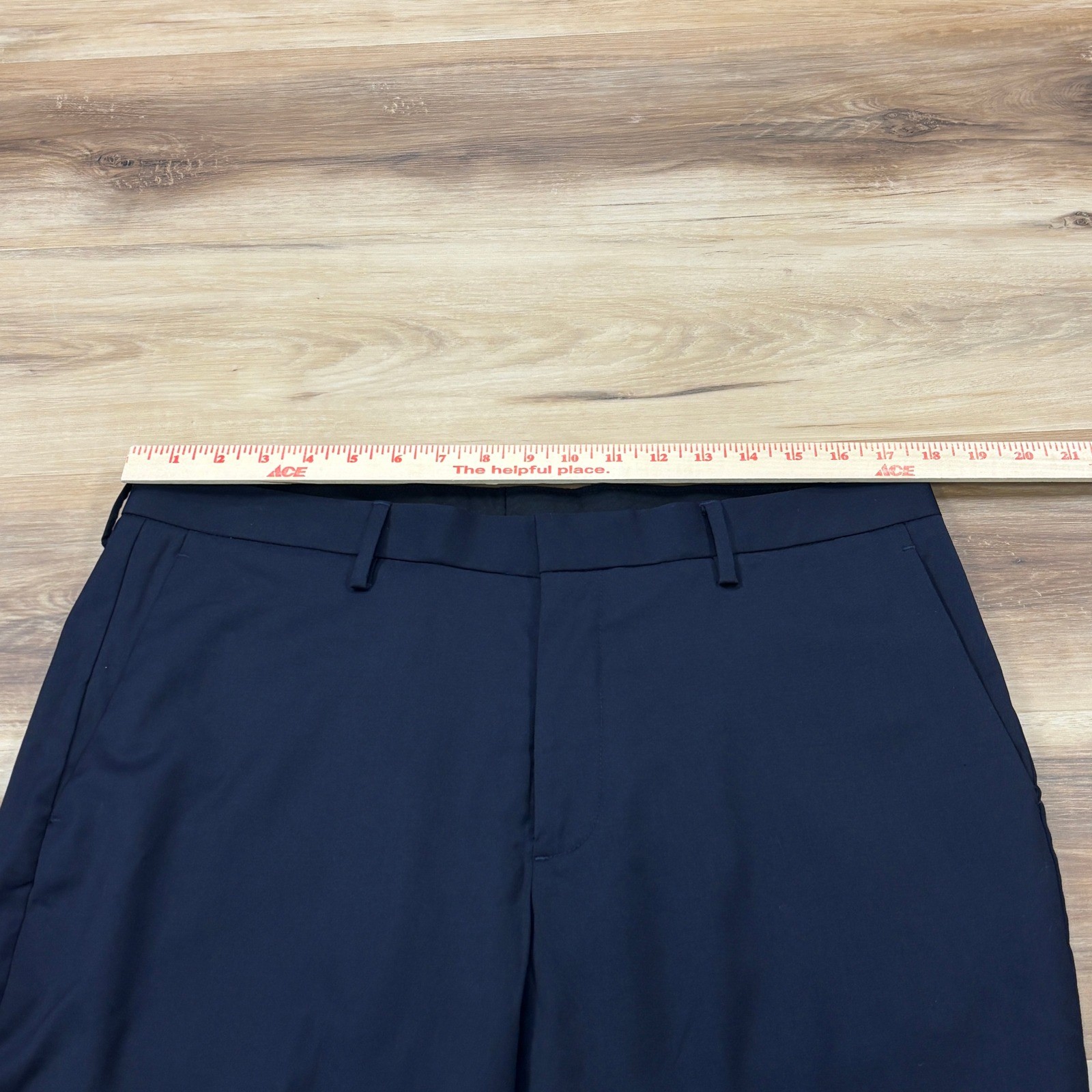 J.Crew Bowery Dress Pants Mens 34×30 Navy Wool Blend Slim Heritage Minimalist