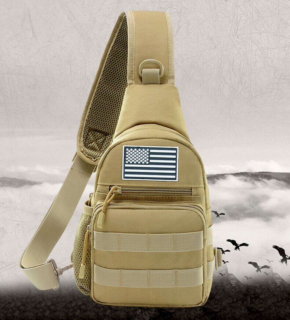 Mens Military Tactical Molle Chest Pack Backpack Sling Shoulder Crossbody Bag US