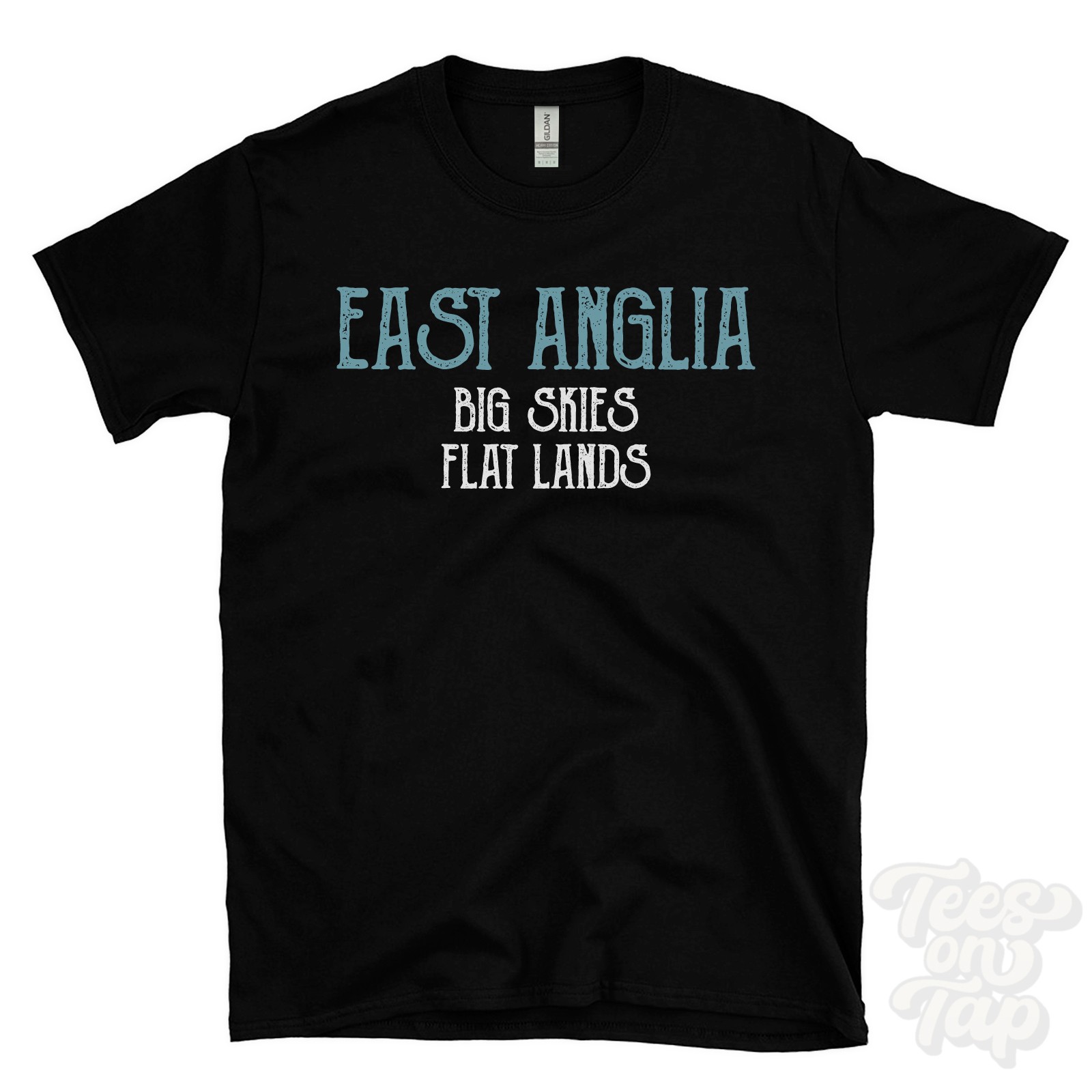 EAST ANGLIA BIG SKIES FLAT LANDS T-SHIRT norfolk broads | suffolk coast