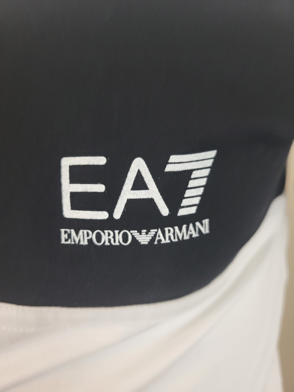 EMPORIO ARMANI EA7 WHITE NWT BLACK MEN’S ORGANIC COTTON T-SHIRT MEN’S SIZE SMALL